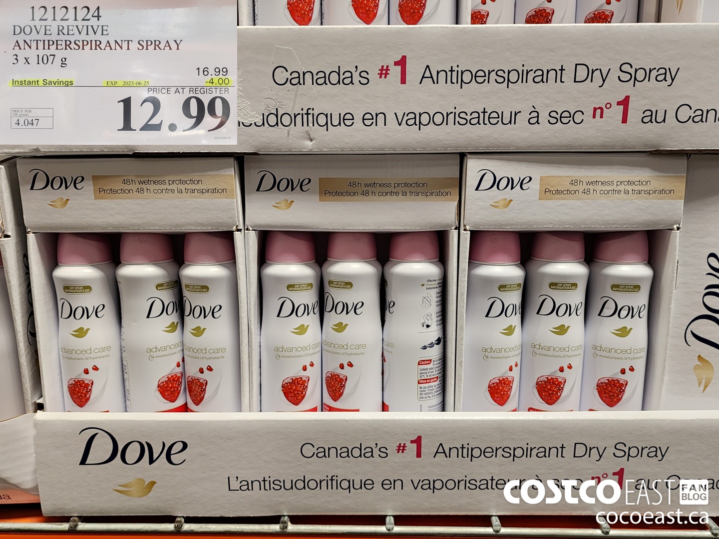 1212124 DOVE REVIVE ANTIPERSPIRANT SPRAY 3 X 107 G ($4.00 INSTANT SAVINGS EXPIRES ON 2023-06-25) $12.99