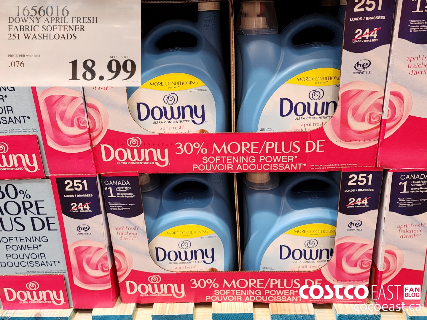 1656016 DOWNY APRIL FRESH FABRIC SOFTENER 251 wash loads $18.99