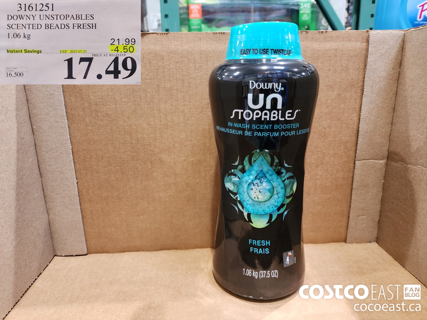 3161251 DOWNY UNSTOPABLES FRESH 1.06 kg ($4.50 INSTANT SAVINGS EXPIRES ON 2023-07-23) $17.49