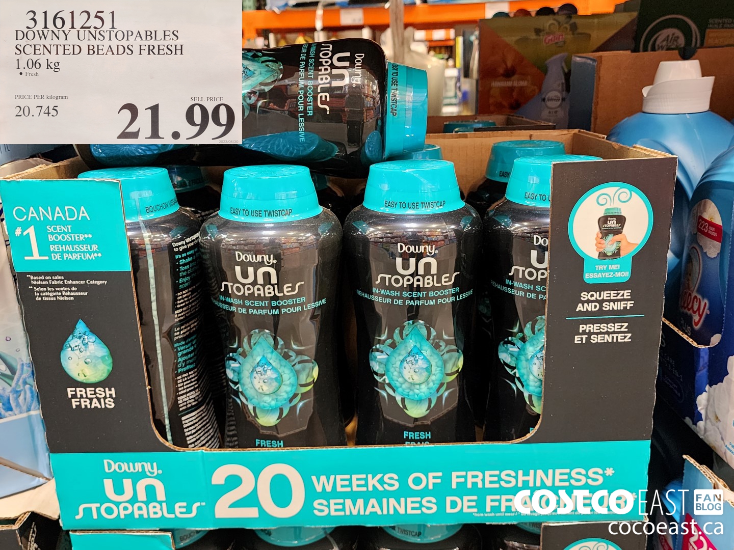 3161251 DOWNY UNSTOPABLES SCENTED BEADS FRESH 1.06 kg $21.99