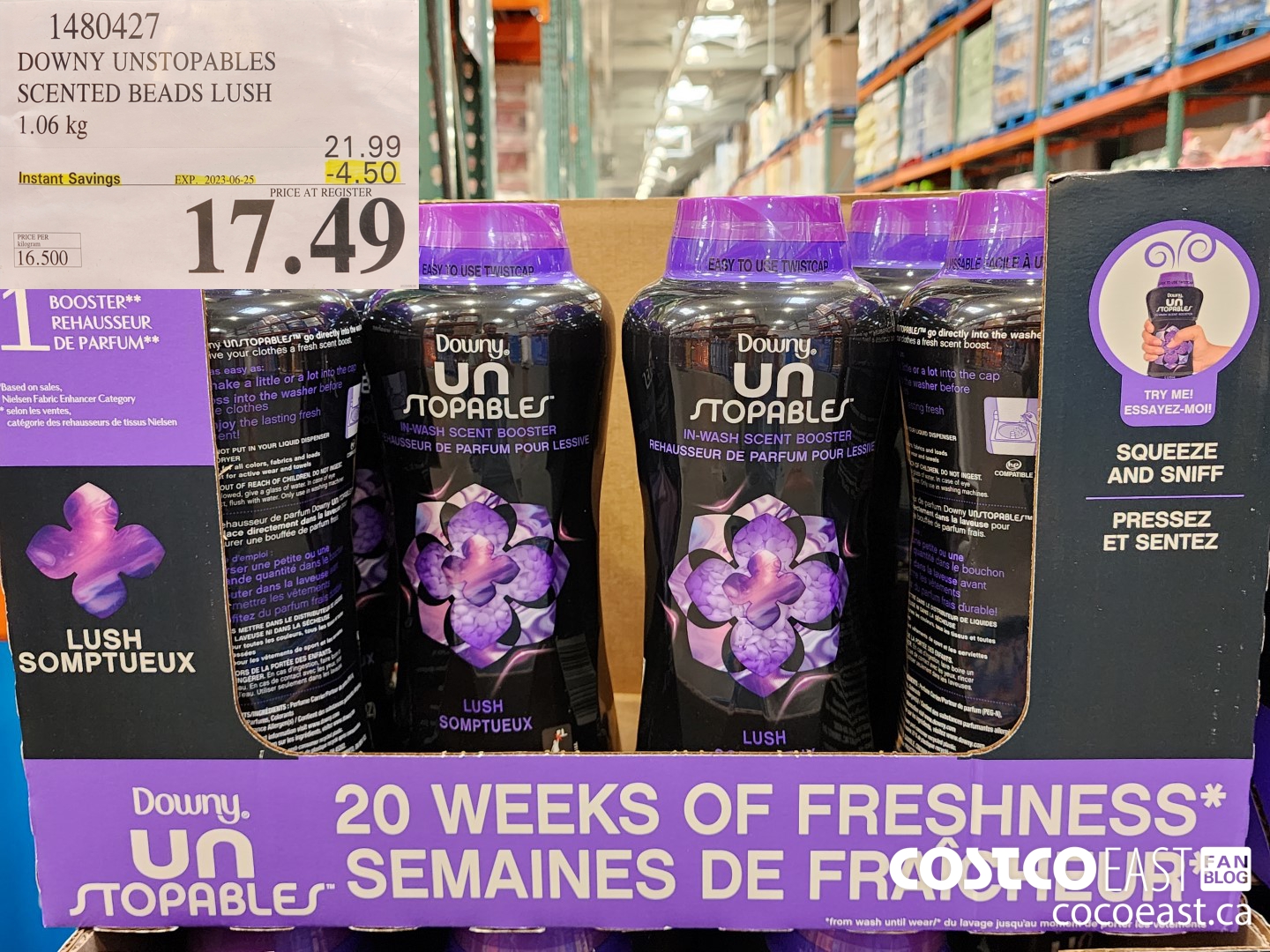 1480427 DOWNY UNSTOPPABLES SCENTED BEADS LUSH 1.06KG ($4.50 INSTANT SAVINGS EXPIRES ON 2023-06-25) $17.49