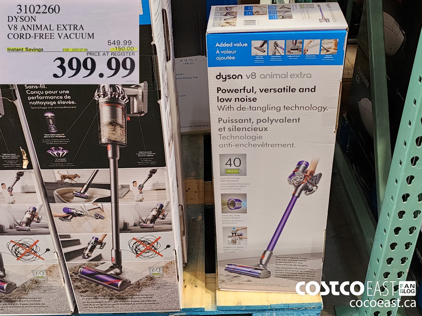 3102260 DYSON ~ V8 ANIMAL EXTRA CORD-FREE VACUUM ($150.00 INSTANT SAVINGS EXPIRES ON 2023-07-06) $399.99