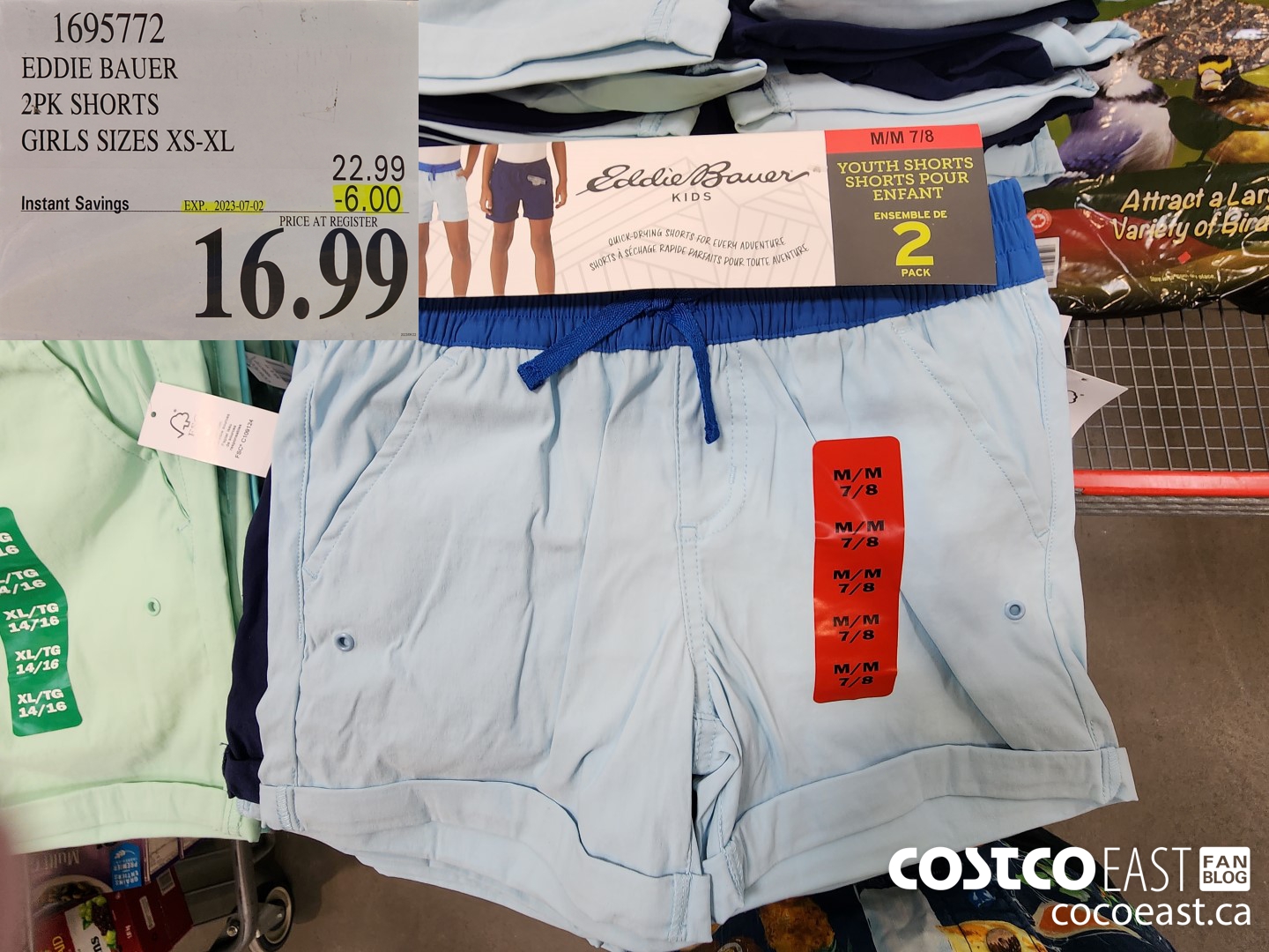 1695772 EDDIE BAUER 2PK SHORTS GIRLS SIZES XS-XL ($6.00 INSTANT SAVINGS EXPIRES ON 2023-07-02) $16.99