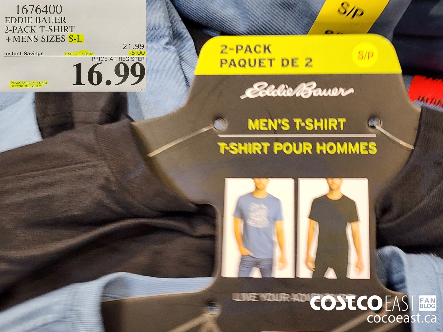 1676400 EDDIE BAUER 2 PACK T-SHIRT +MENS SIZES S - L ($5.00 INSTANT SAVINGS EXPIRES ON 2023-06-18) $16.99