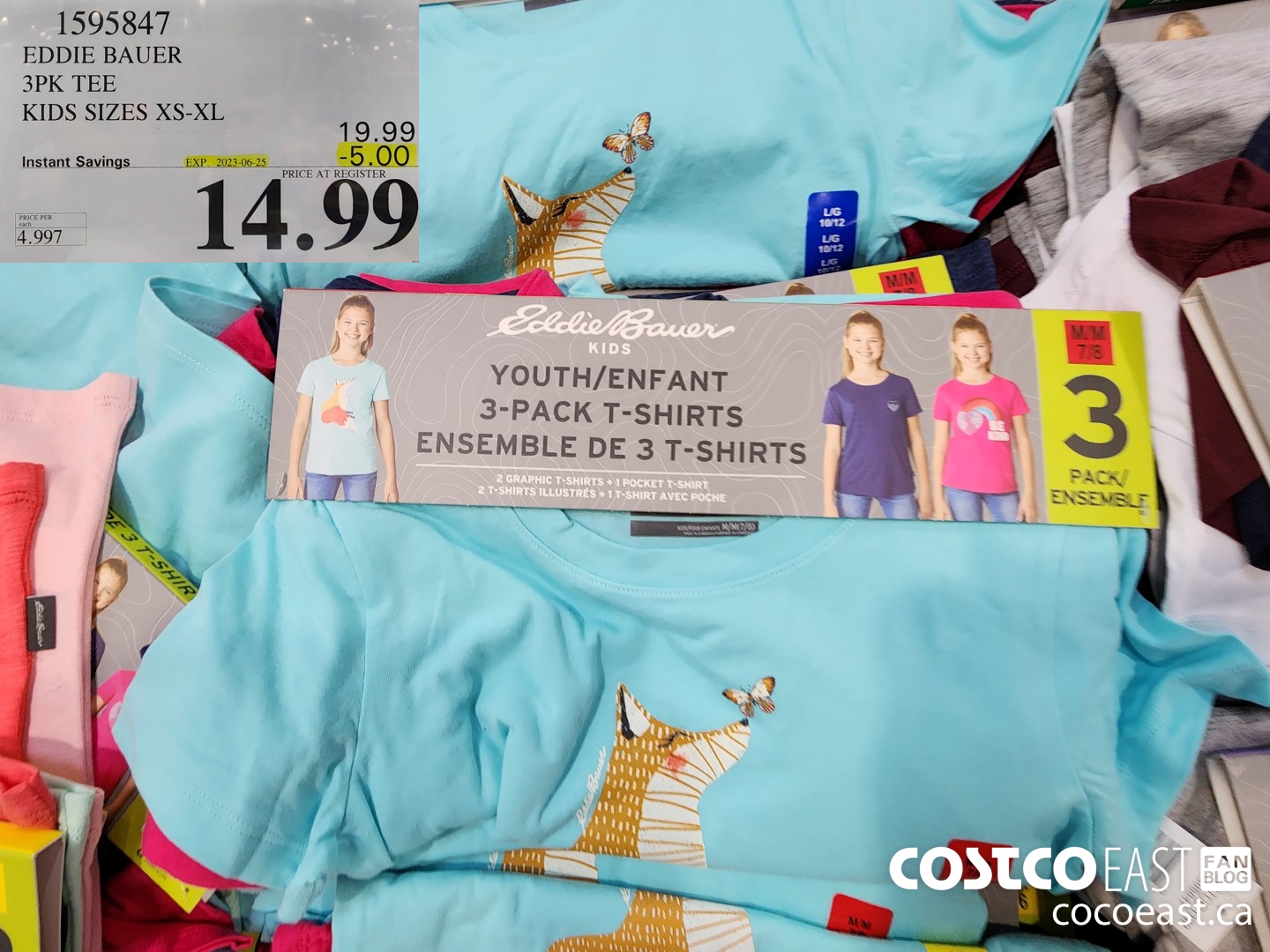 1595847 EDDIE BAUER 3PK TEE KIDS SIZES XS-XL ($5.00 INSTANT SAVINGS EXPIRES ON 2023-06-25) $14.99