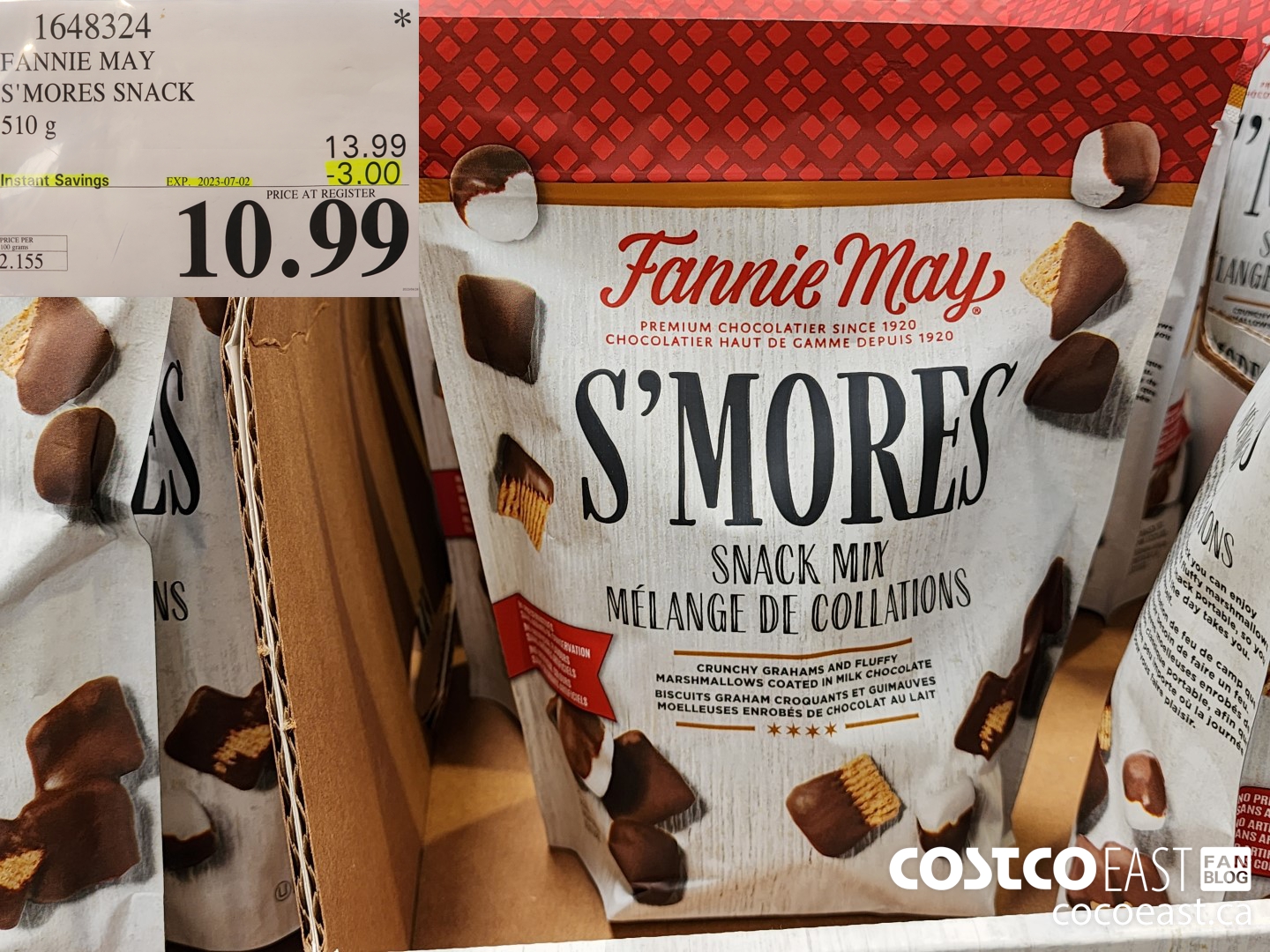 1648324 FANNIE MAY S'MORES SNACK 510 g ($3.00 INSTANT SAVINGS EXPIRES ON 2023-07-02) $10.99