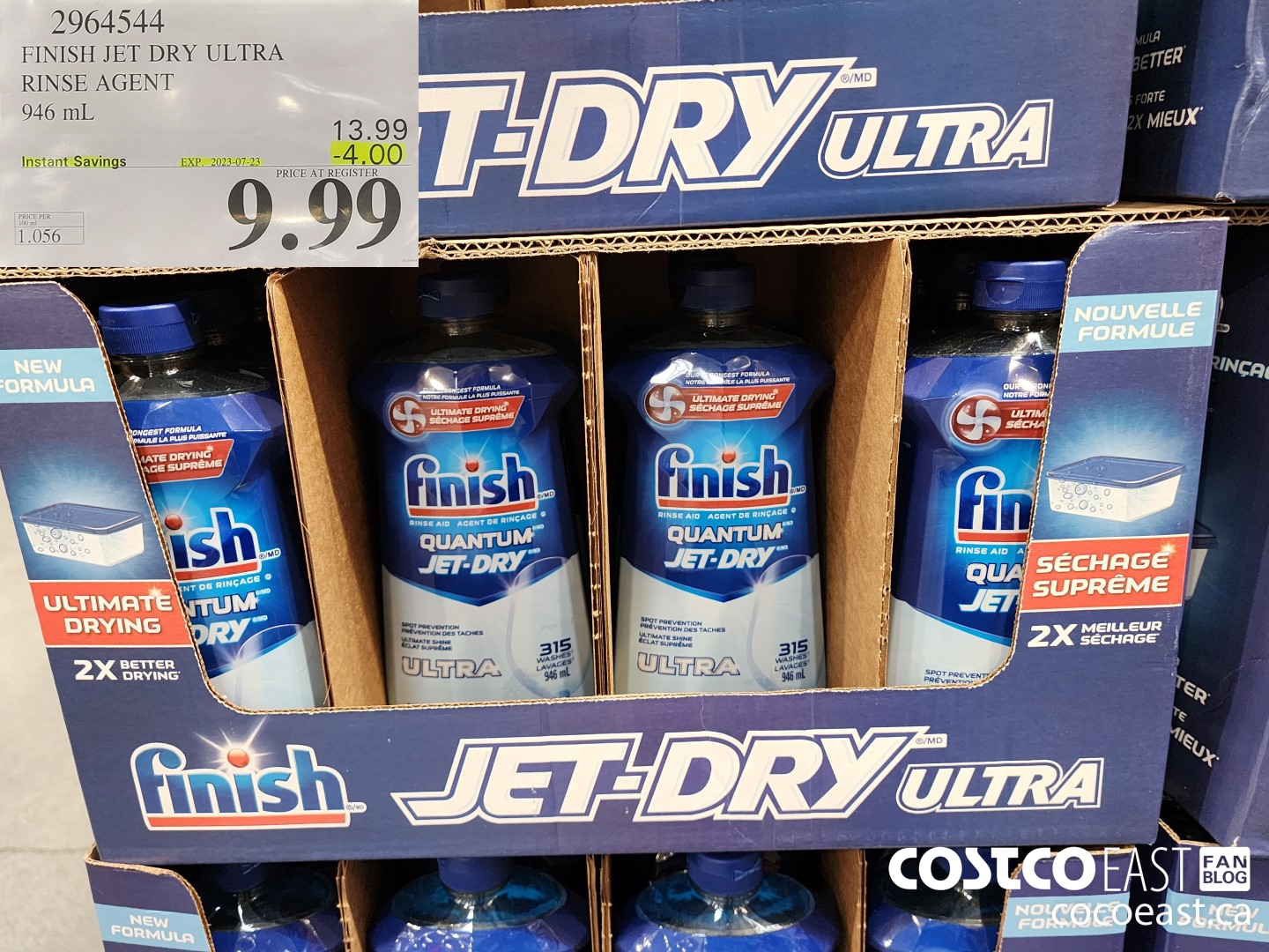 2964544 FINISH JET DRY ULTRA RINSE AGENT 946 ml ($4.00 INSTANT SAVINGS EXPIRES ON 2023-07-23) $9.99