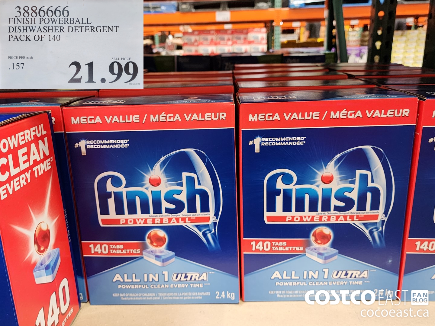 3886666 FINISH POWERBALL DISHWASHER DETERGENT PACK OF 140 $21.99