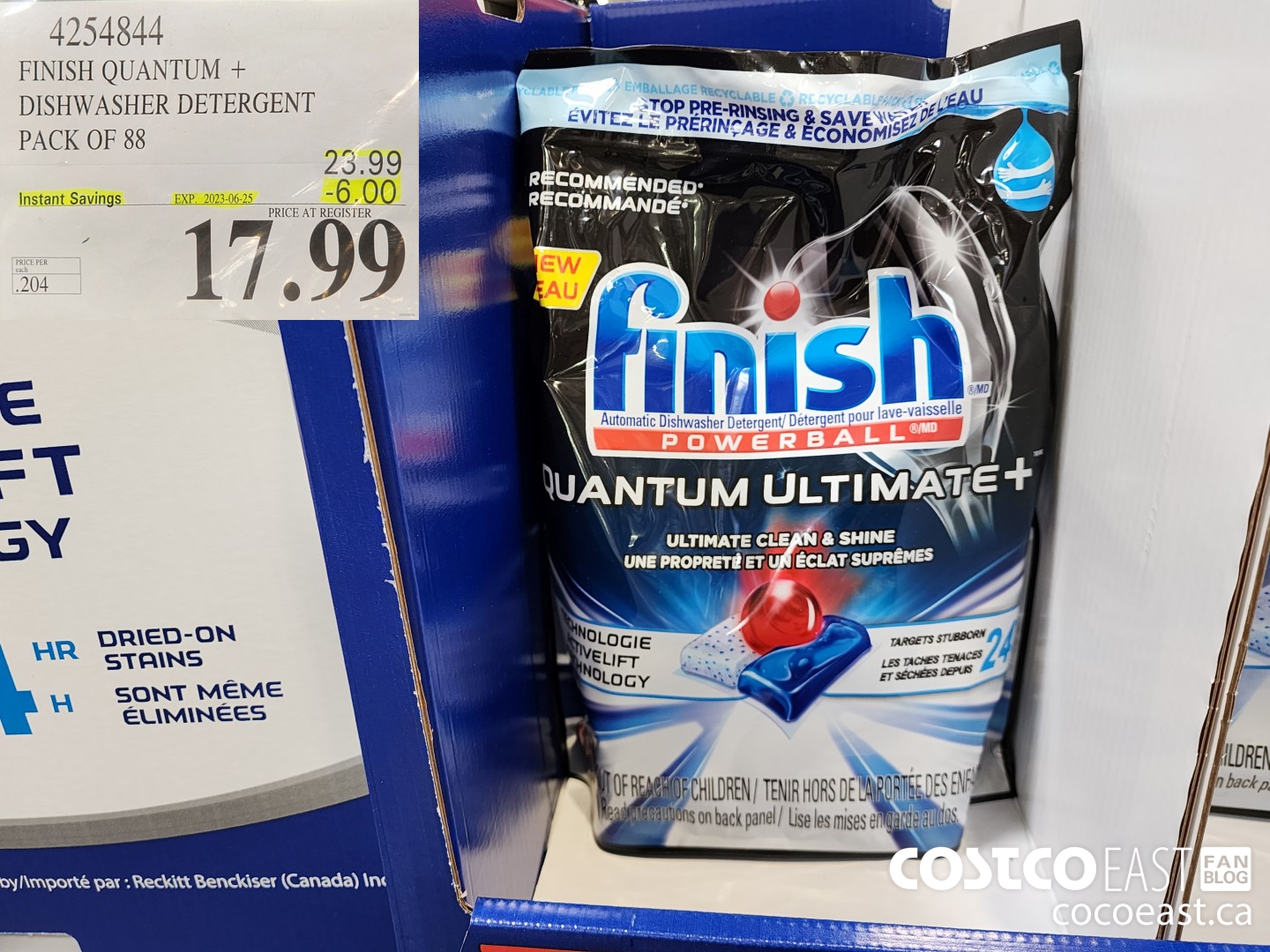 4254844 FINISH QUANTUM + DISHWASHER DETERGENT 88 tabs ($6.00 INSTANT SAVINGS EXPIRES ON 2023-06-25) $17.99