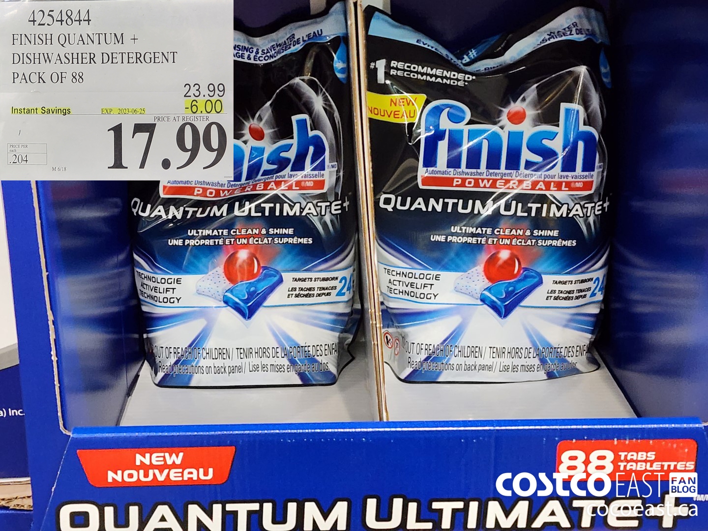 4754844 FINISH QUANTUM + DISHWASHER DETERGENT PACK OF 88 ($6.00 INSTANT SAVINGS EXPIRES ON 2023-06-25) $17.99