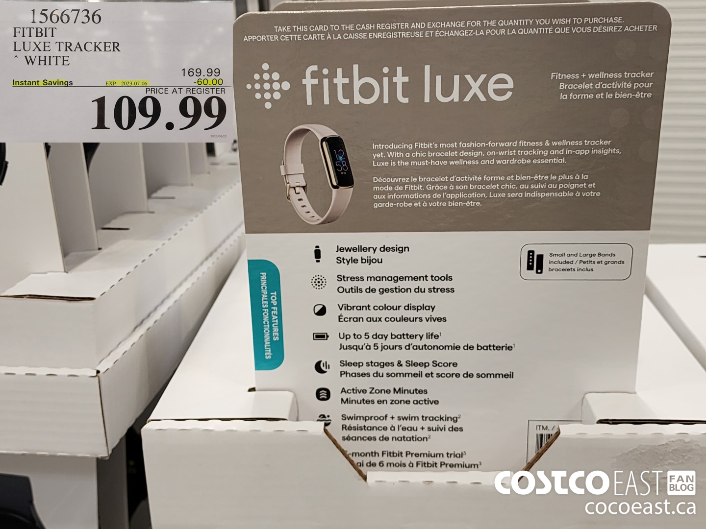 1566736 FITBIT LUXE TRACKER “WHITE ($60.00 INSTANT SAVINGS EXPIRES ON 2023-07-06) $109.99