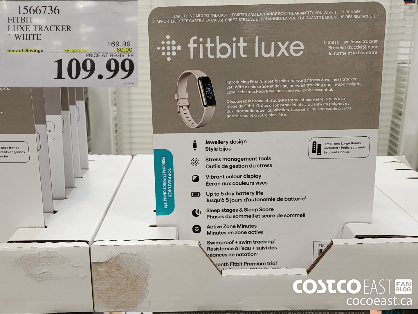 1566736 FITBIT LUXE TRACKER WHITE ($60.00 INSTANT SAVINGS EXPIRES ON 2023-07-06) $109.99