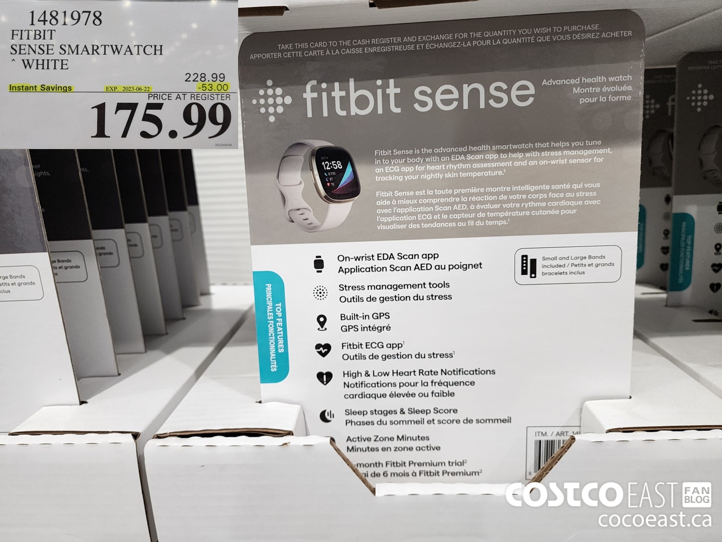 1481978 FITBIT SENSE SMART WATCH “WHITE ($53.00 INSTANT SAVINGS EXPIRES ON 2023-06-22) $175.99