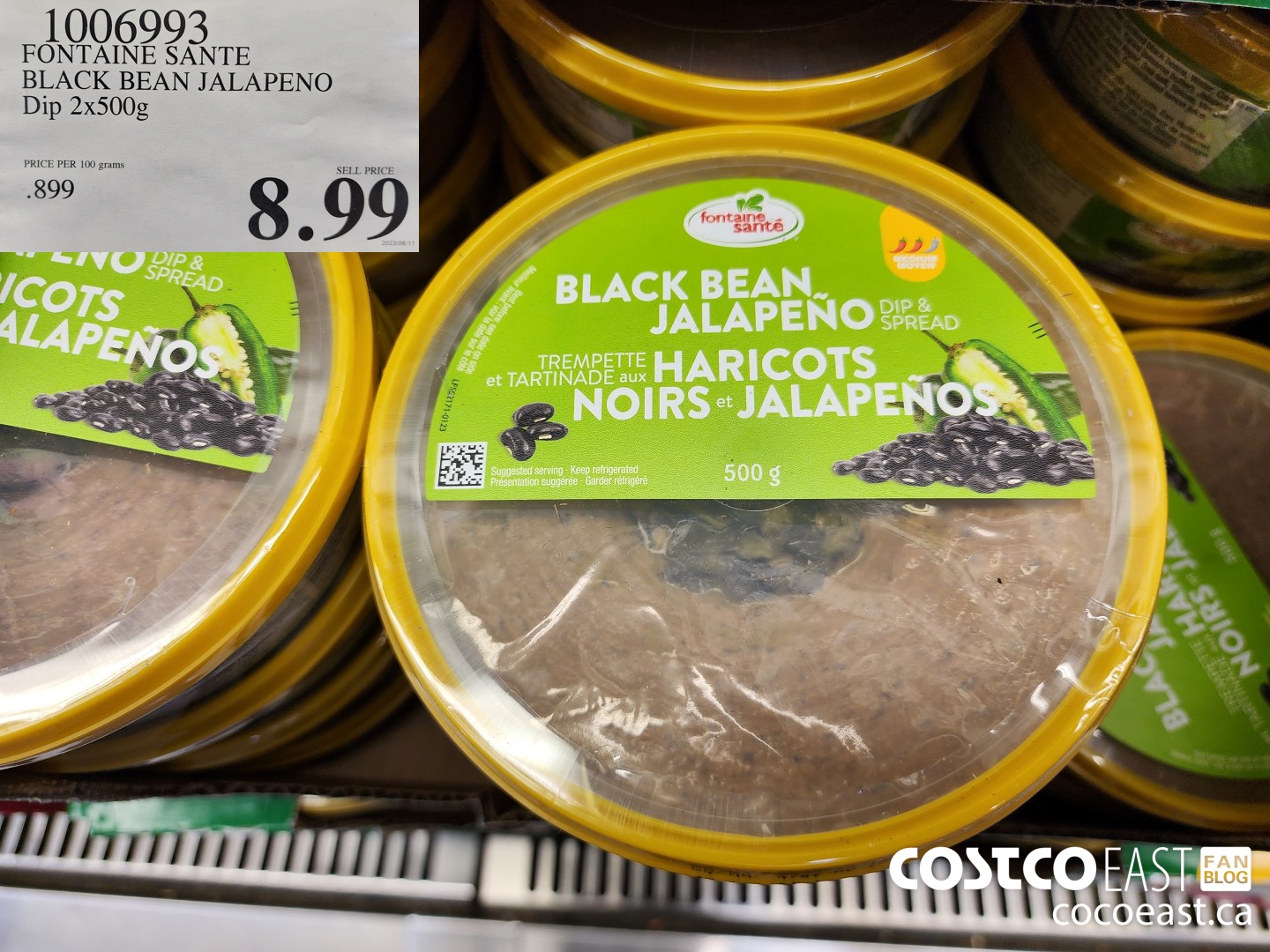 1006993 FONTAINE SANTE BLACK BEAN JALAPENO DIP 2 X 500G $8.99