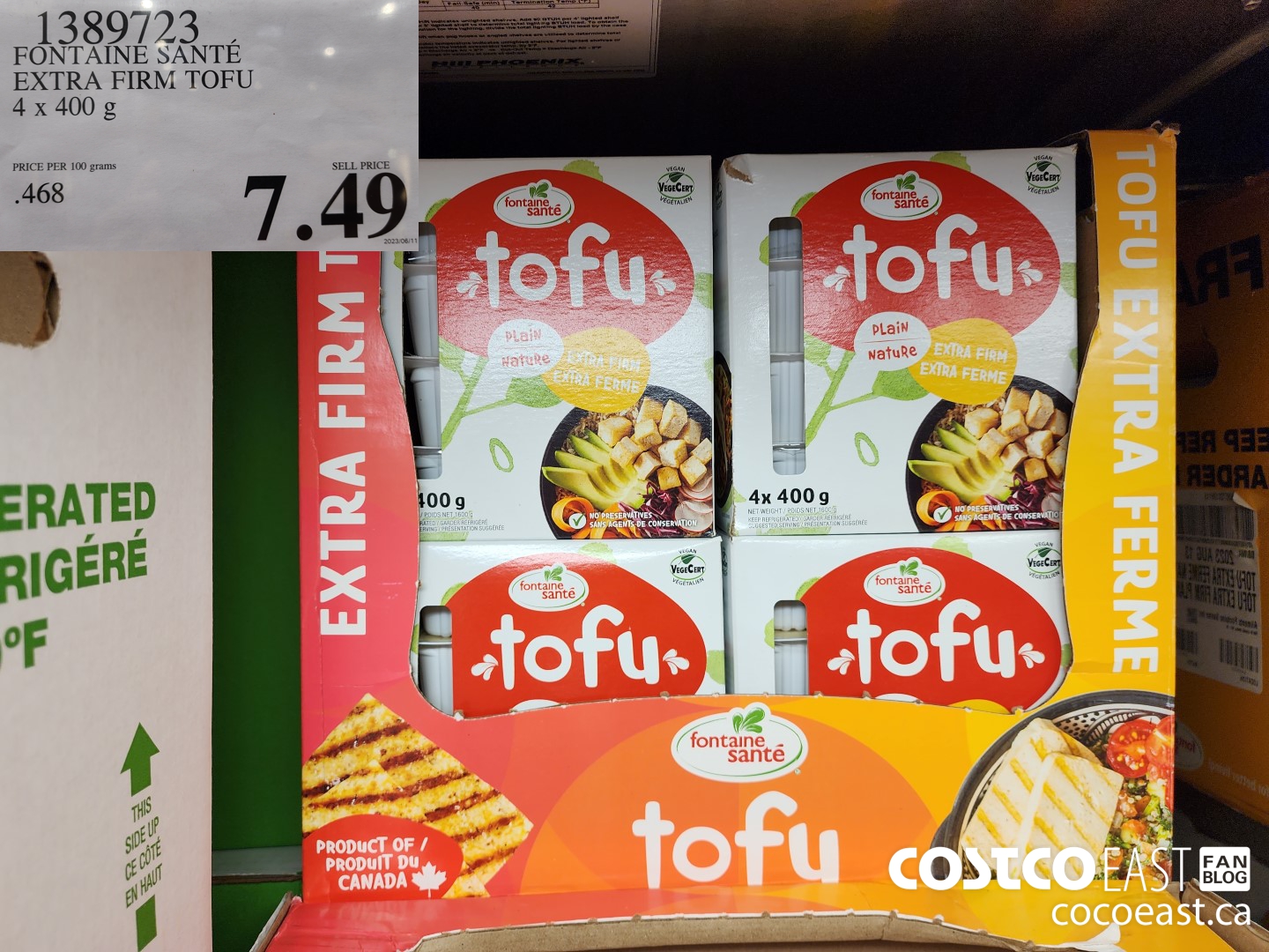 1389723 FONTAINE SANTE EXTRA FIRM TOFU 4 x 400 g $7.49
