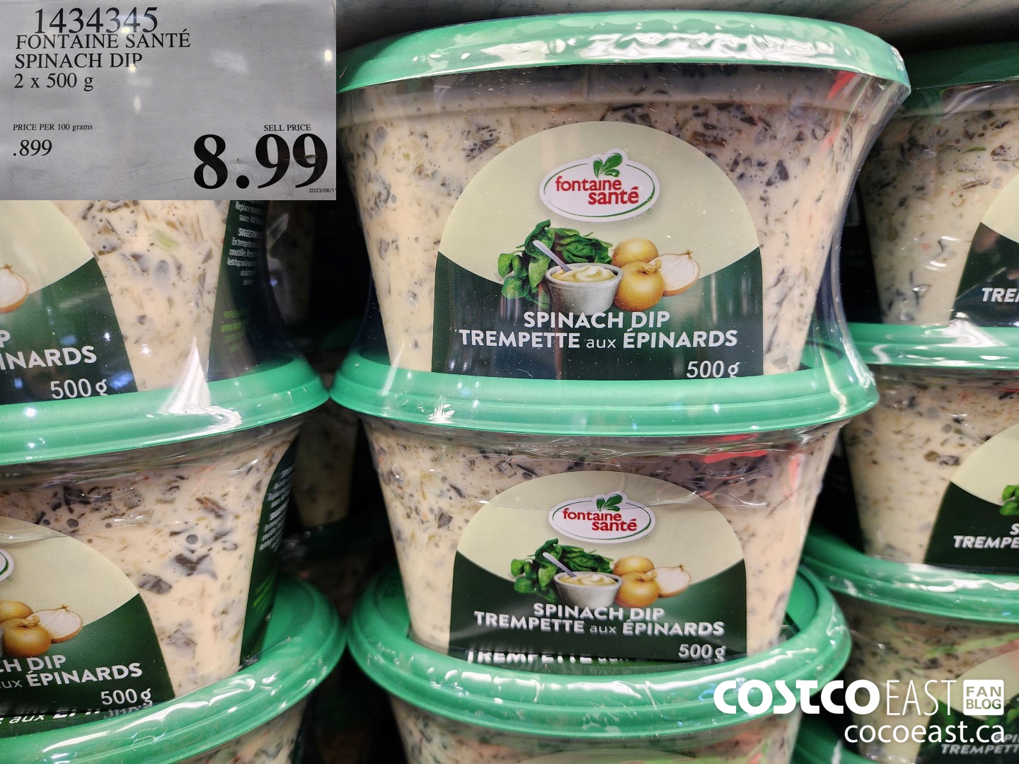 1434345 FONTAINE SANTE SPINACH DIP 2x 500 g $8.99