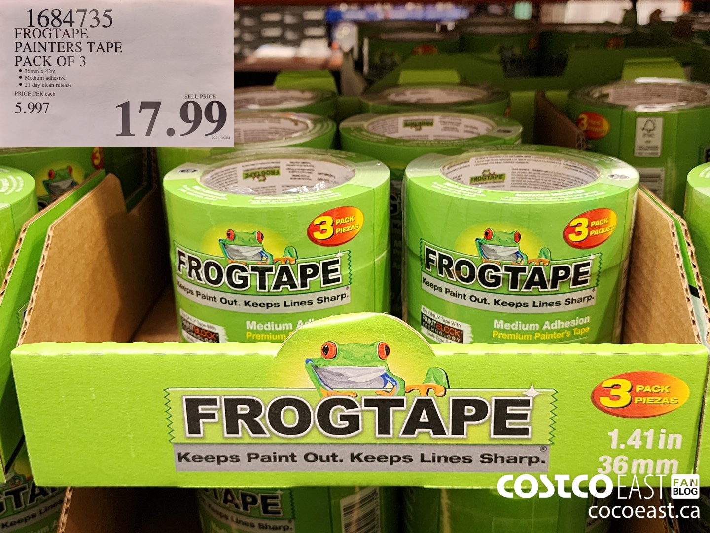1684735 FROGTAPE PAINTERS TAPE PACK OF 3 $17.99