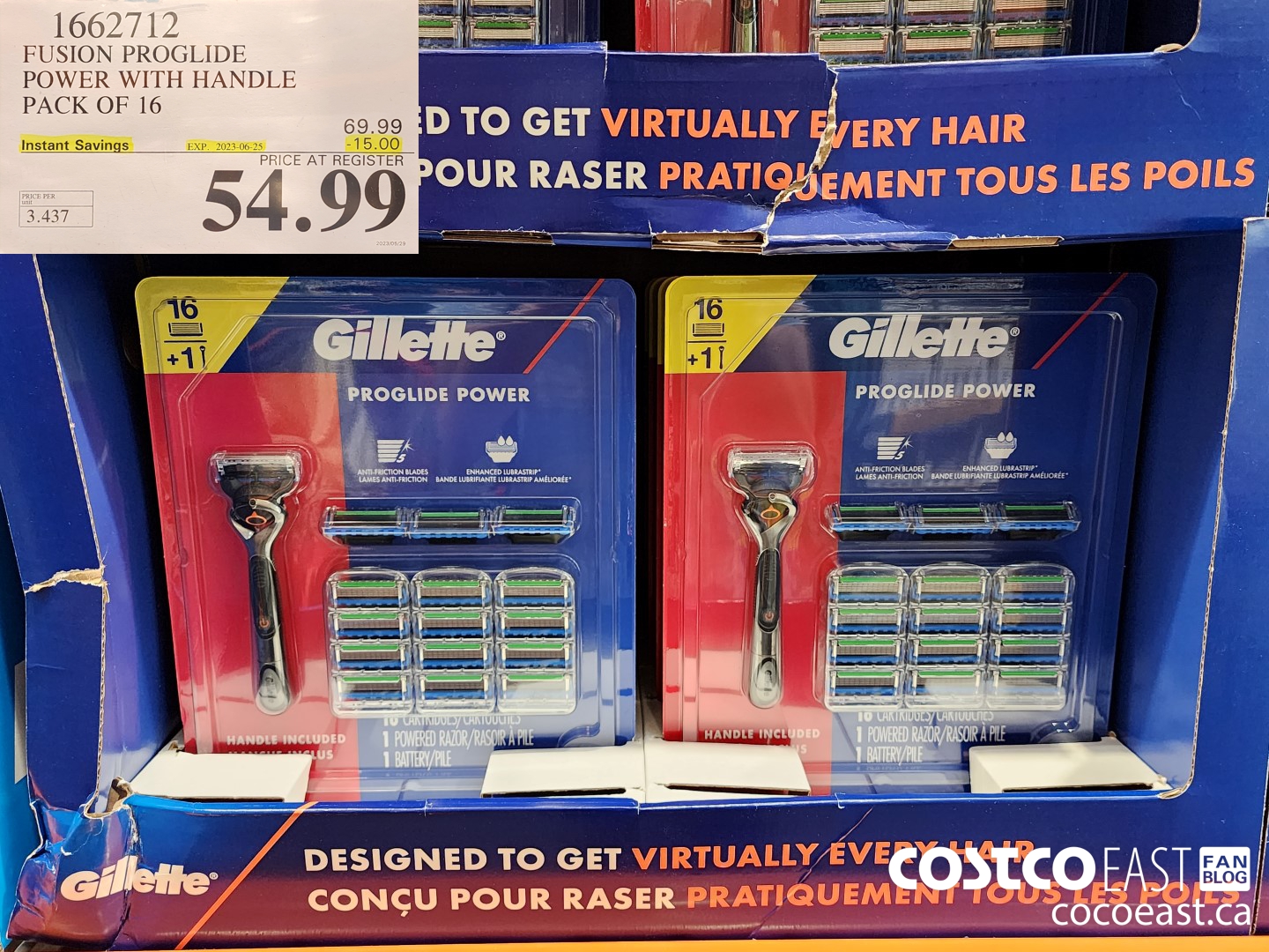 1662712 FUSION PROGLIDE POWER WITH HANDLE PACK OF 16 ($15.00 INSTANT SAVINGS EXPIRES ON 2023-06-25) $54.99