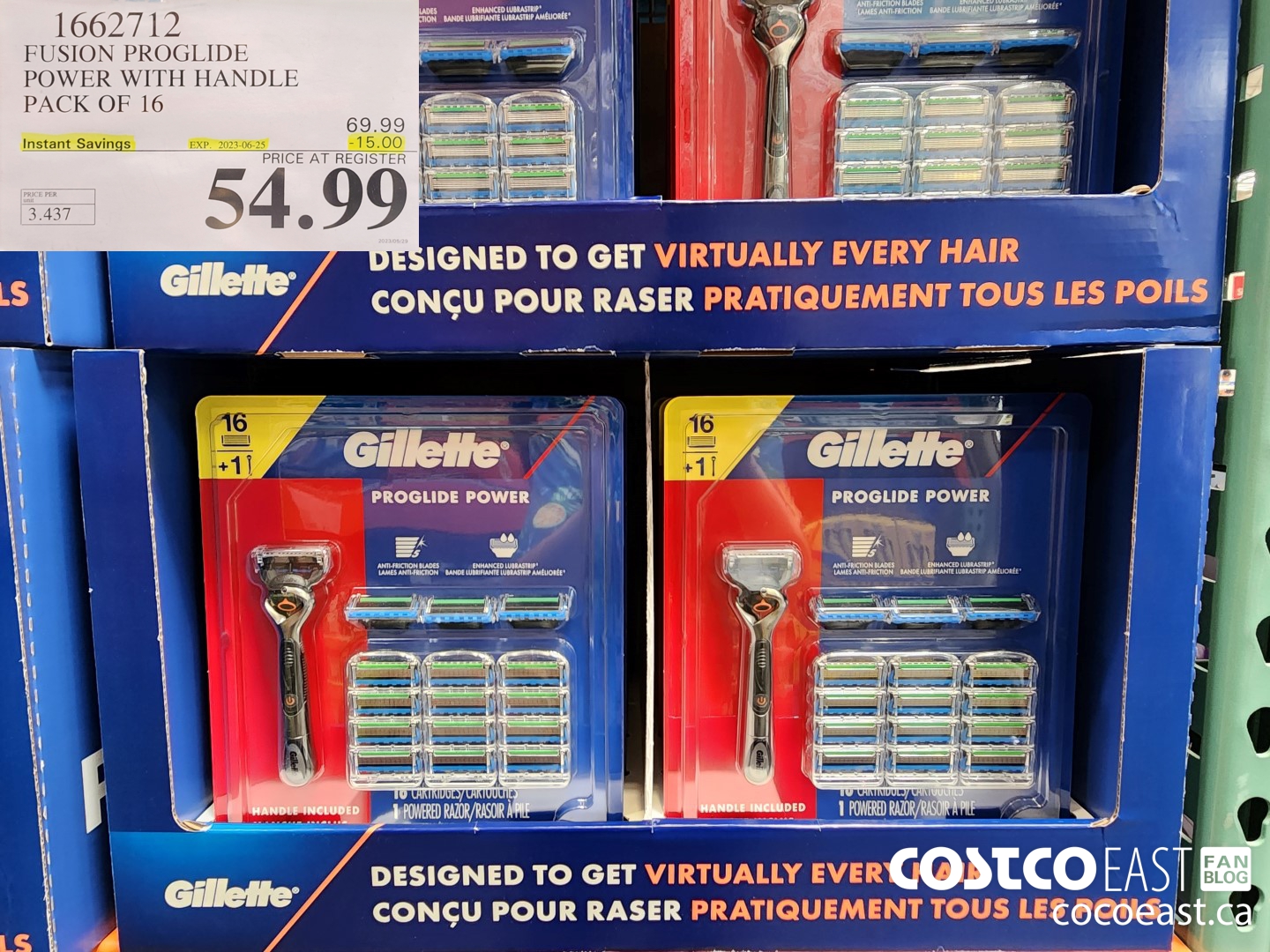 1662712 FUSION PROGLIDE POWER WITH HANDLE PACK OF 16 ($15.00 INSTANT SAVINGS EXPIRES ON 2023-06-25) $54.99