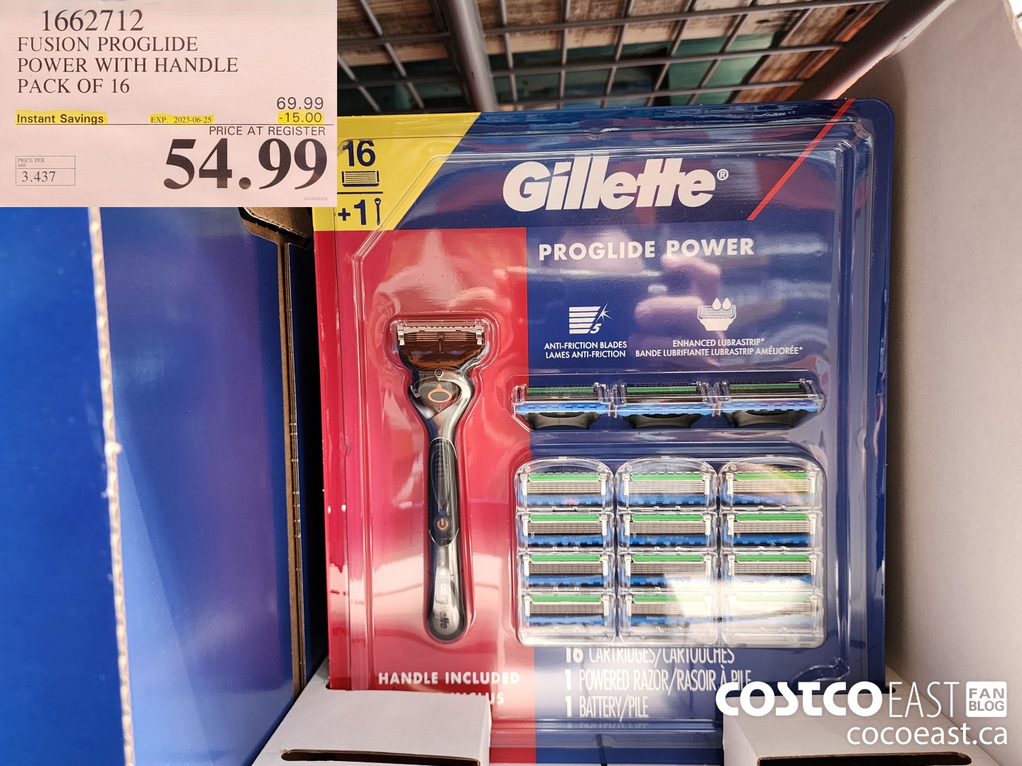 1662712 FUSION PROGLIDE POWER WITH HANDLE PACK OF 16 ($15.00 INSTANT SAVINGS EXPIRES ON 2023-06-25) $54.99