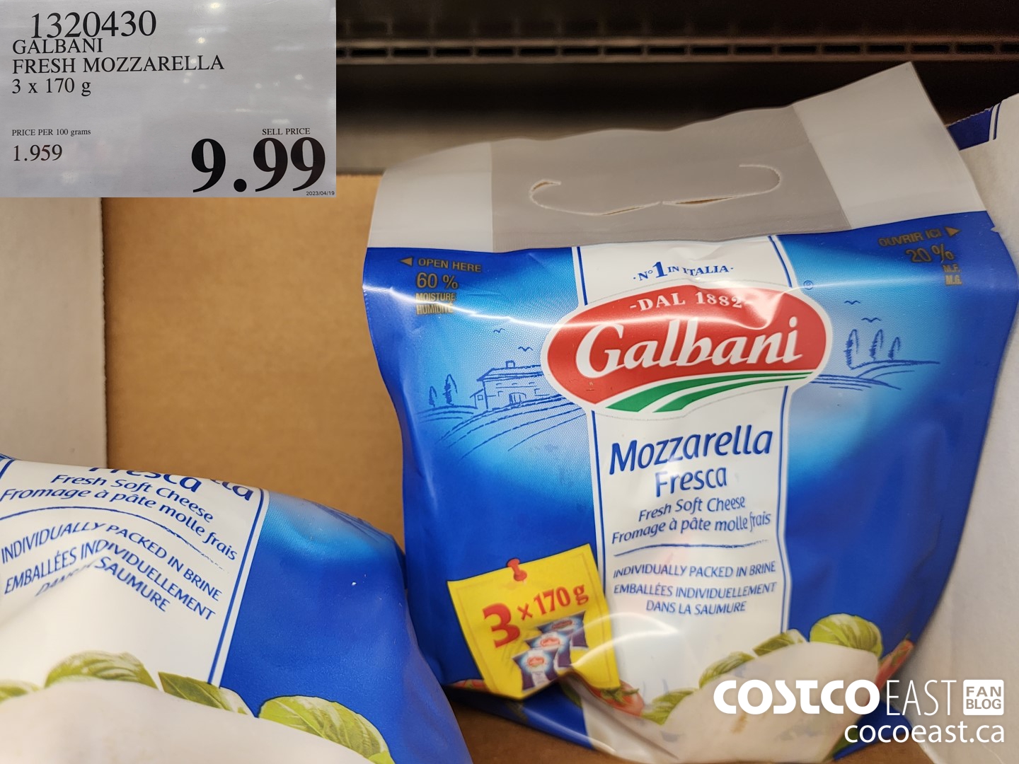 1320430 GALBANI FRESH MOZZARELLA 3 X 170 G $9.99