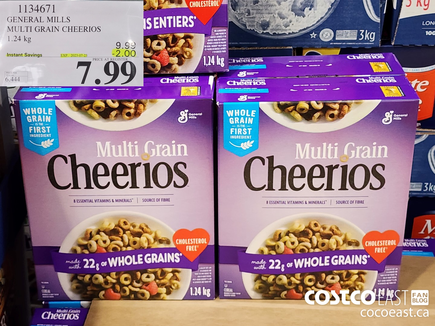 1134671 GENERAL MILLS MULTI-GRAIN CHEERIOS 1.24 KG ($2.00 INSTANT SAVINGS EXPIRES ON 2023-07-23) $7.99