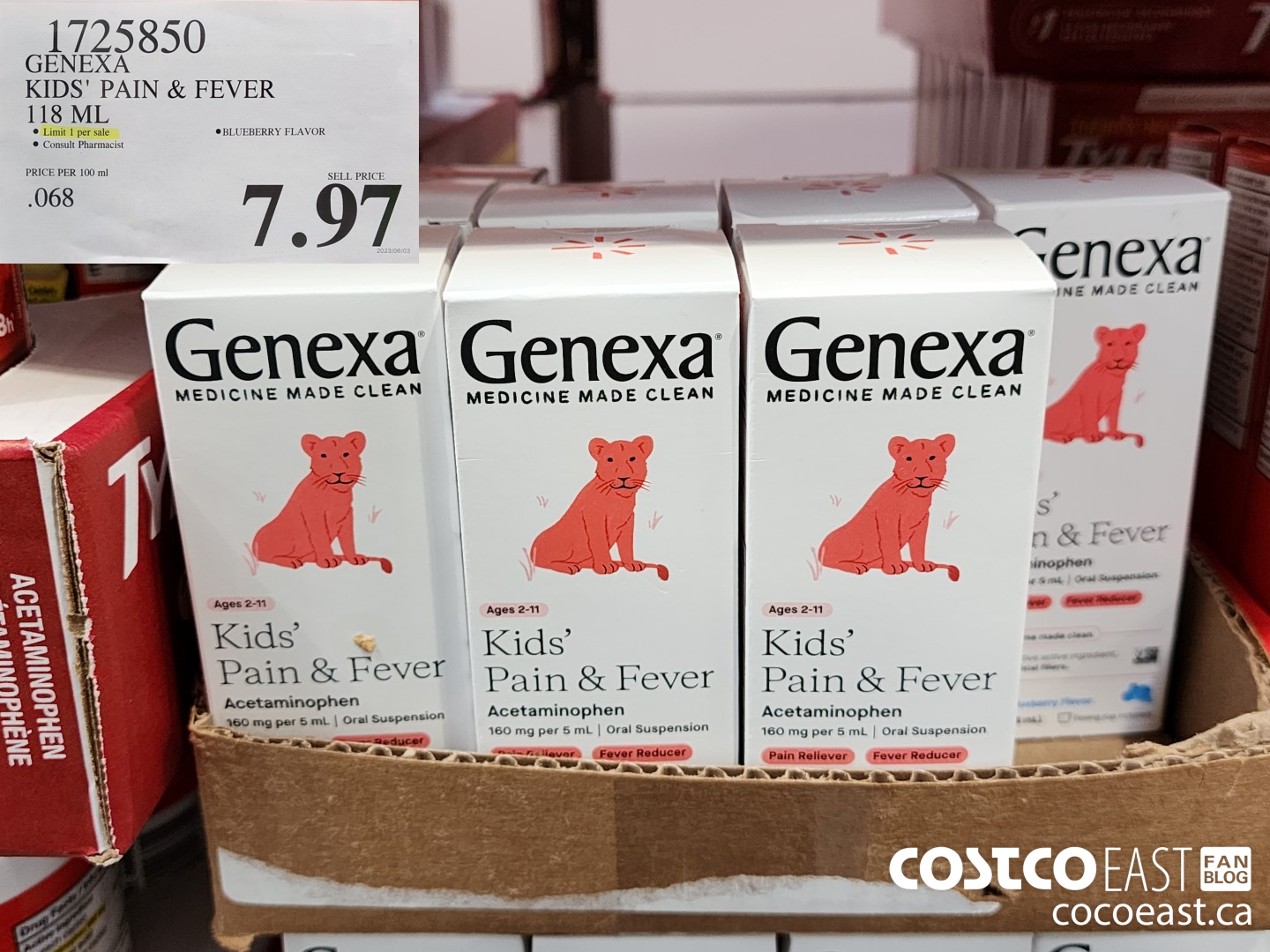 1725850 GENEXA KIDS' PAIN & FEVER 118 ML $7.97