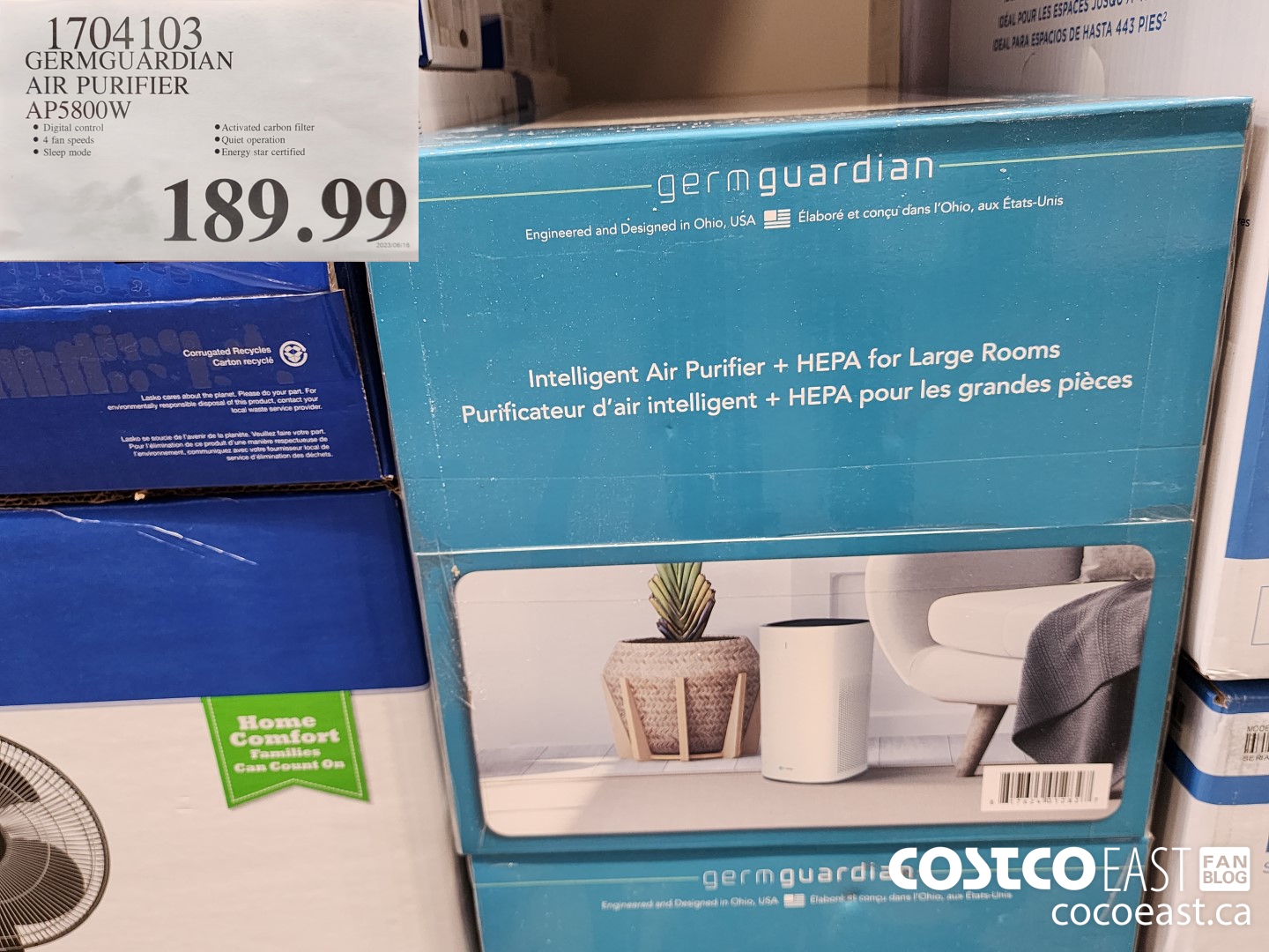 1704103 GERMGUARDIAN AIR PURIFIER AP5800W $189.99