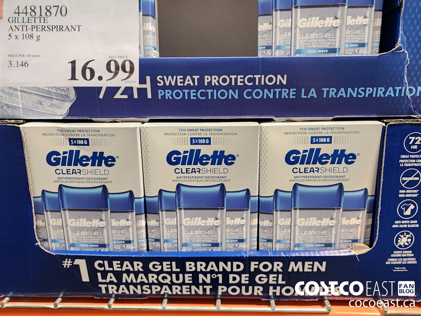 4481870 GILLETTE ANTI-PERSPIRANT 5 x 108g $16.99