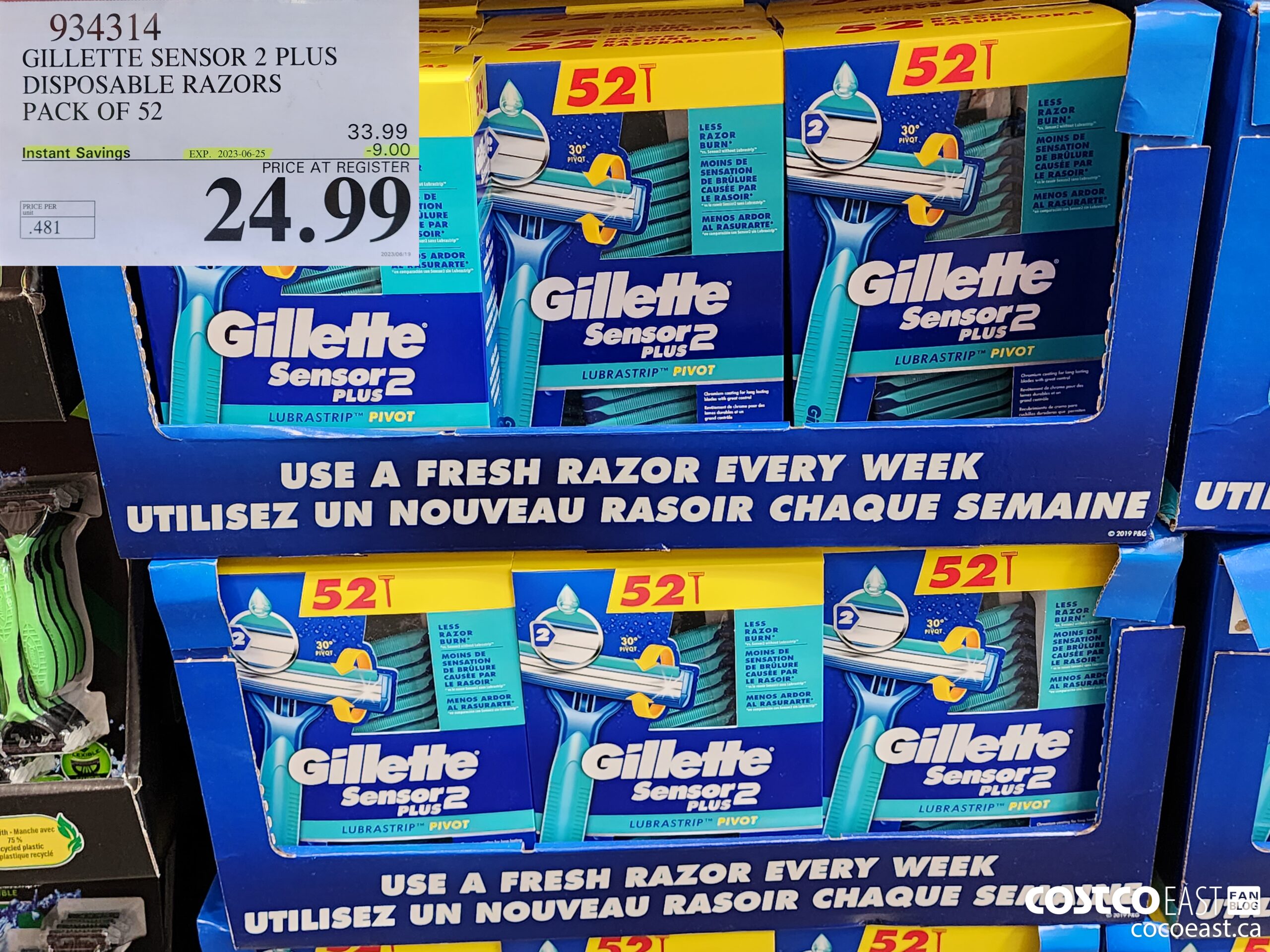 934314 GILLETTE SENSOR 2 PLUS DISPOSABLE RAZORS PACK OF 52 ($9.00 INSTANT SAVINGS EXPIRES ON 2023-06-25) $24.99