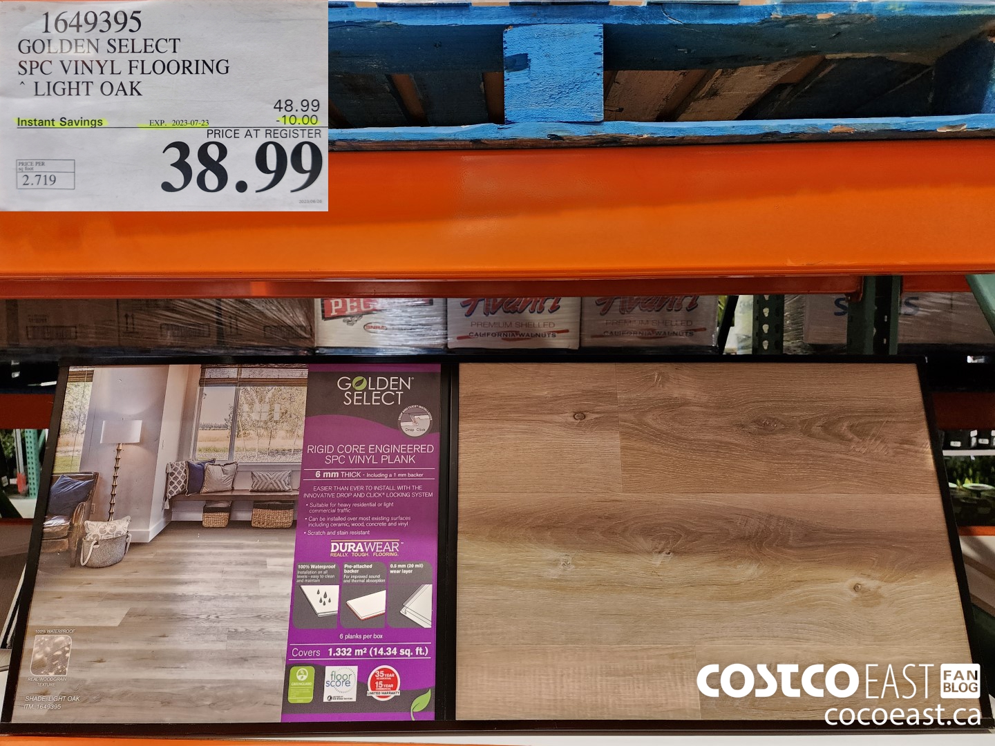1649395 GOLDEN SELECT SPC VINYL FLOORING * LIGHT OAK ($10.00 INSTANT SAVINGS EXPIRES ON 2023-07-23) $38.99