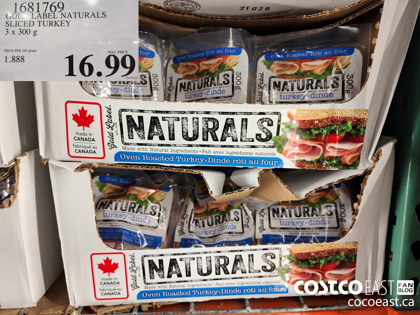 1681769 GOLD LABEL NATURALS SLICED TURKEY 3 x 300 G $16.99