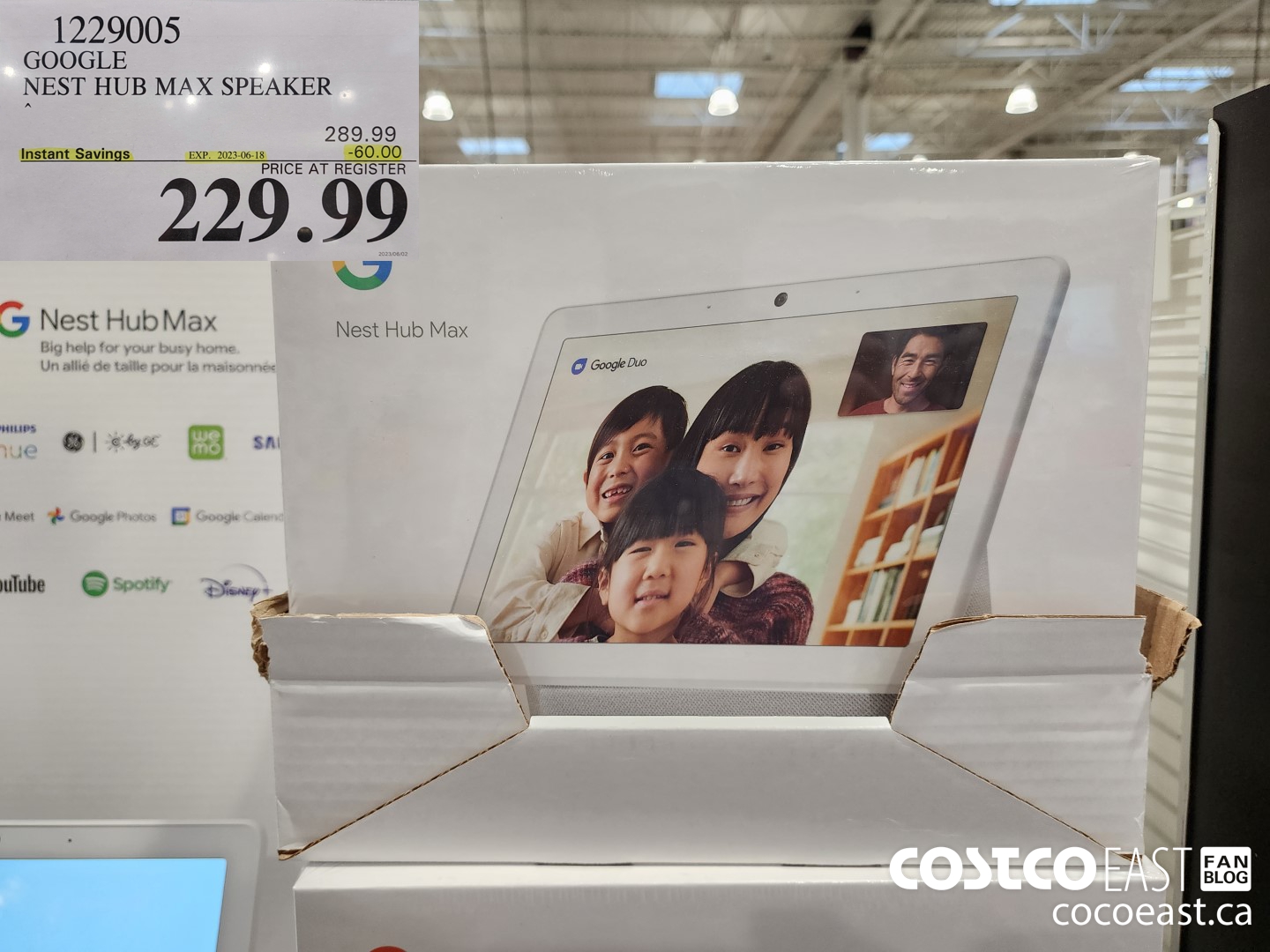 1229005 GOOGLE NEST HUB MAX SPEAKER ($60.00 INSTANT SAVINGS EXPIRES ON 2023-06-18) $229.99