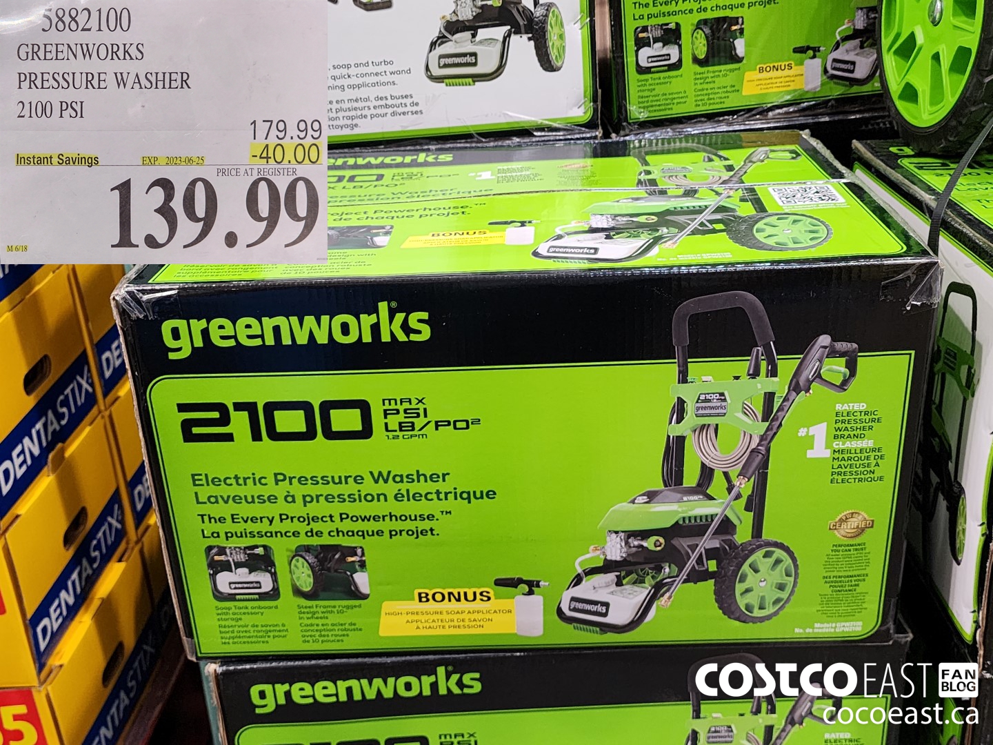 5882100 GREENWORKS PRESSURE WASHER 2100 PSI ($40.00 INSTANT SAVINGS EXPIRES ON 2023-06-25) $139.99