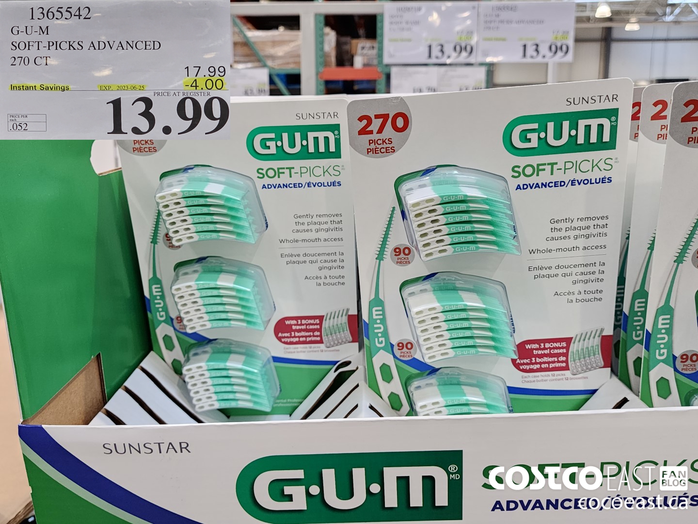 1365542 G-U-M SOFT-PICKS ADVANCED 270 CT ($4.00 INSTANT SAVINGS EXPIRES ON 2023-06-25) $13.99