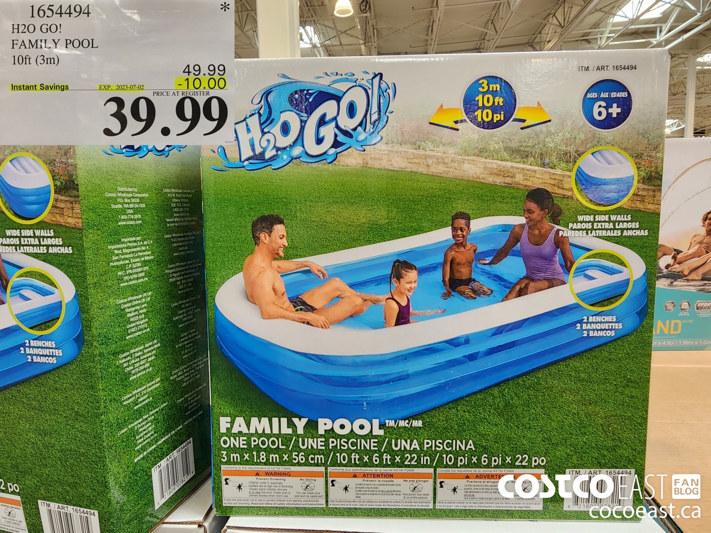 1654494 H20 GO! FAMILY POOL 10FT (3M) ($10.00 INSTANT SAVINGS EXPIRES ON 2023-07-02) $39.99
