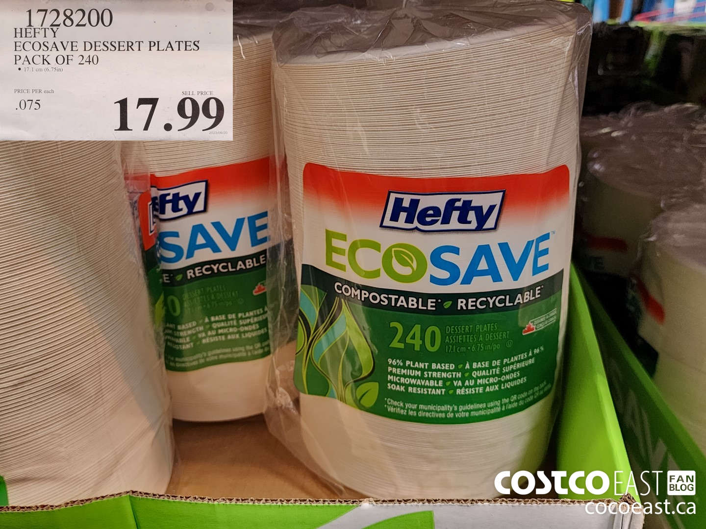 1728200 HEFTY ECOSAVE DESSERT PLATES PACK OF 240 $17.99