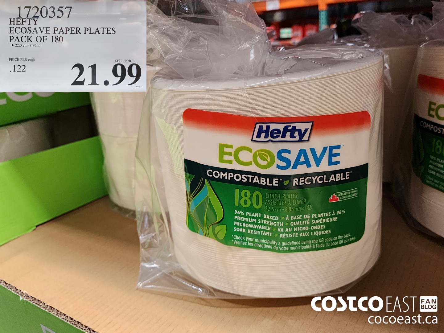 1720357 HEFTY ECOSAVE PAPER PLATES PACK OF 180 $21.99