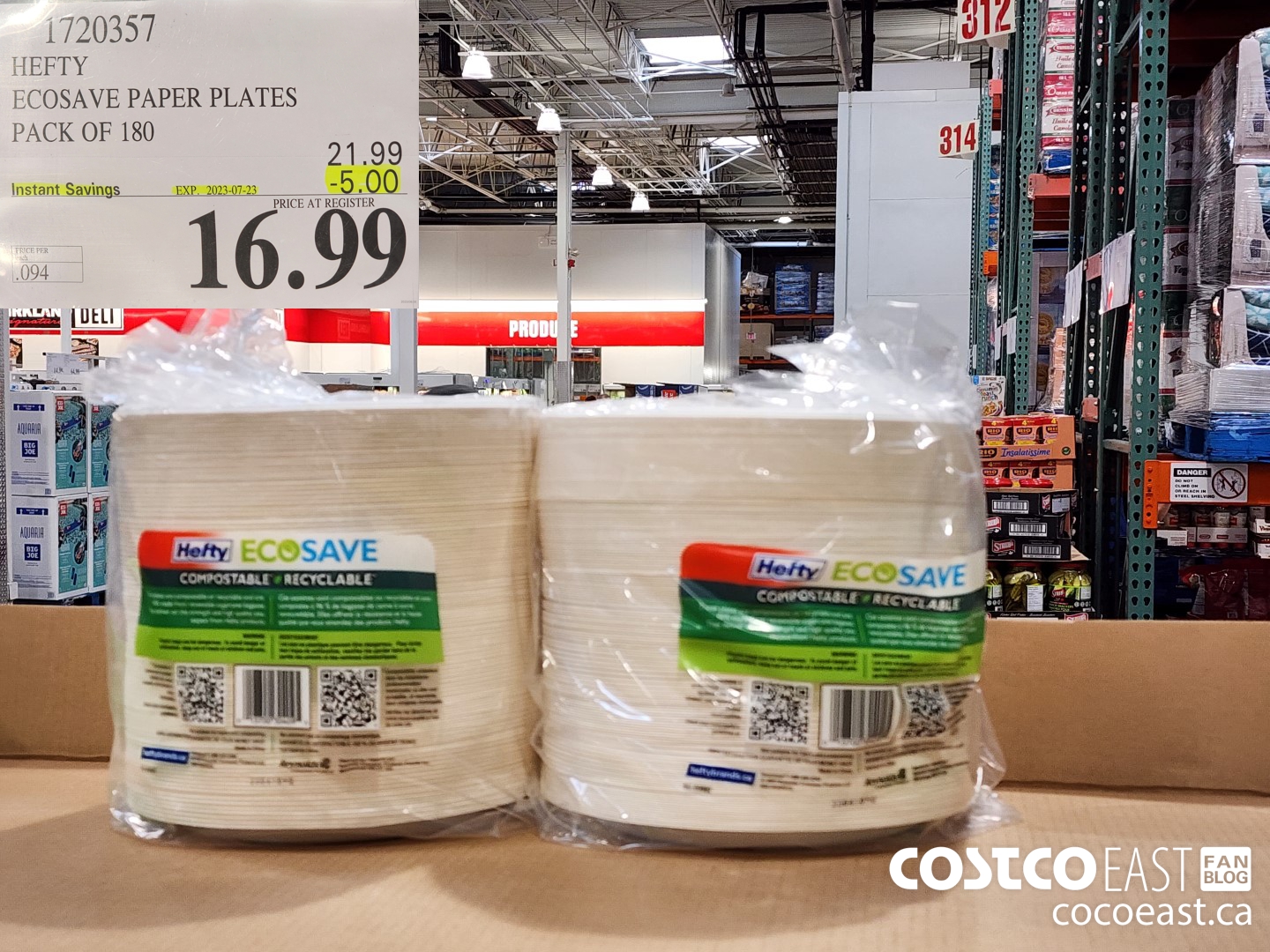 1720357 HEFTY ECOSAVE PAPER PLATES PACK OF 180 ($5.00 INSTANT SAVINGS EXPIRES ON 2023-07-23) $16.99