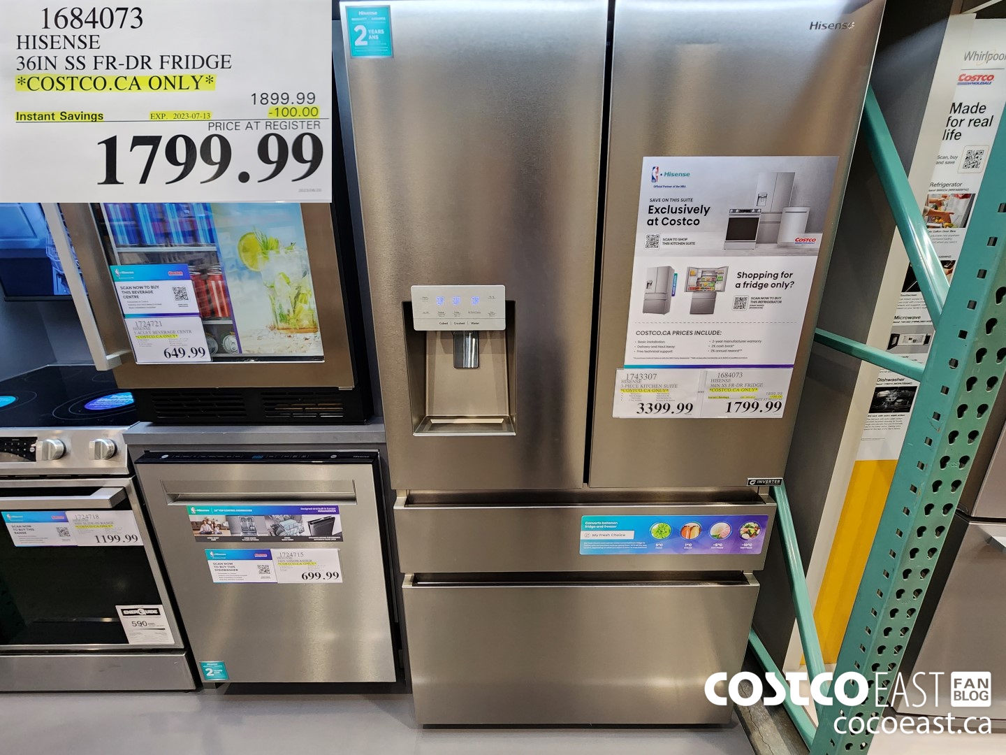 Costco hisense deals fridge freezer