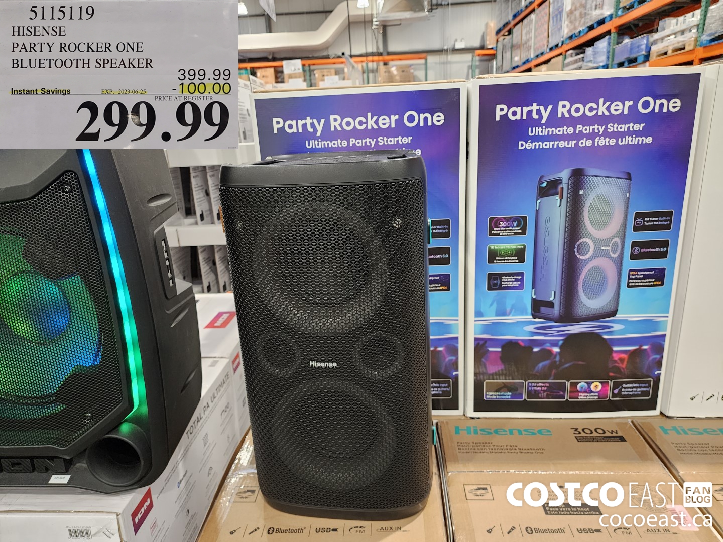 5115119 HISENSE PARTY ROCKER ONE BLUETOOTH SPEAKER ($100.00 INSTANT SAVINGS EXPIRES ON 2023-06-25) $299.99