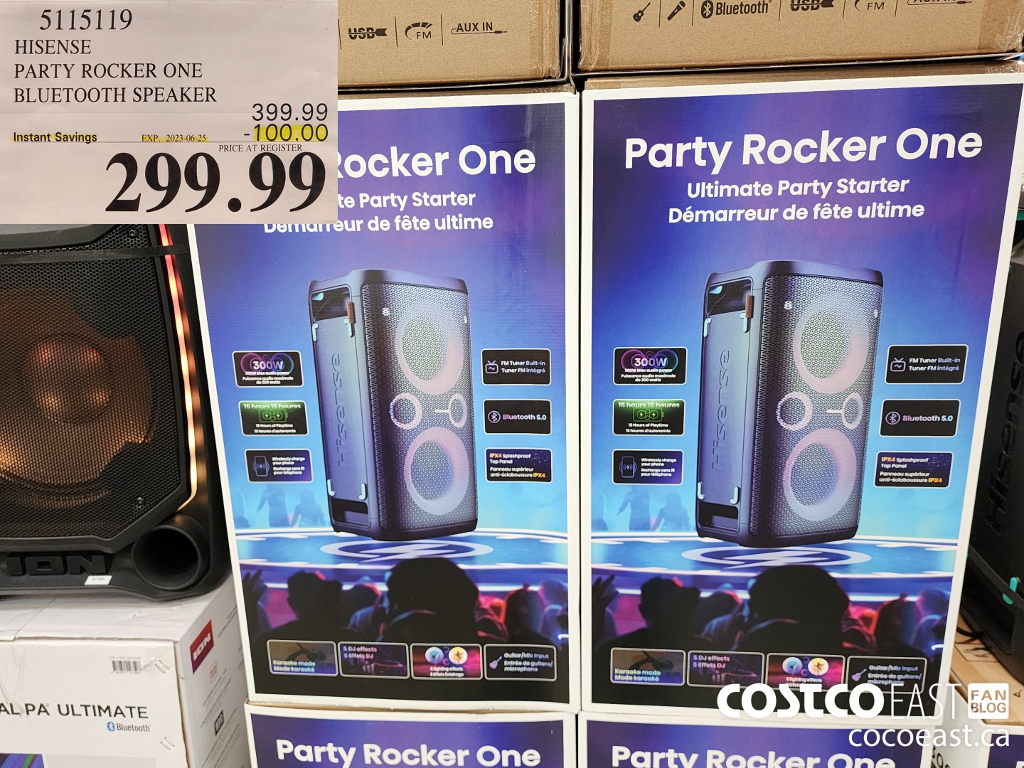 5115119 HISENSE PARTY ROCKER ONE BLUETOOTH SPEAKER ($100.00 INSTANT SAVINGS EXPIRES ON 2023-06-25) $299.99