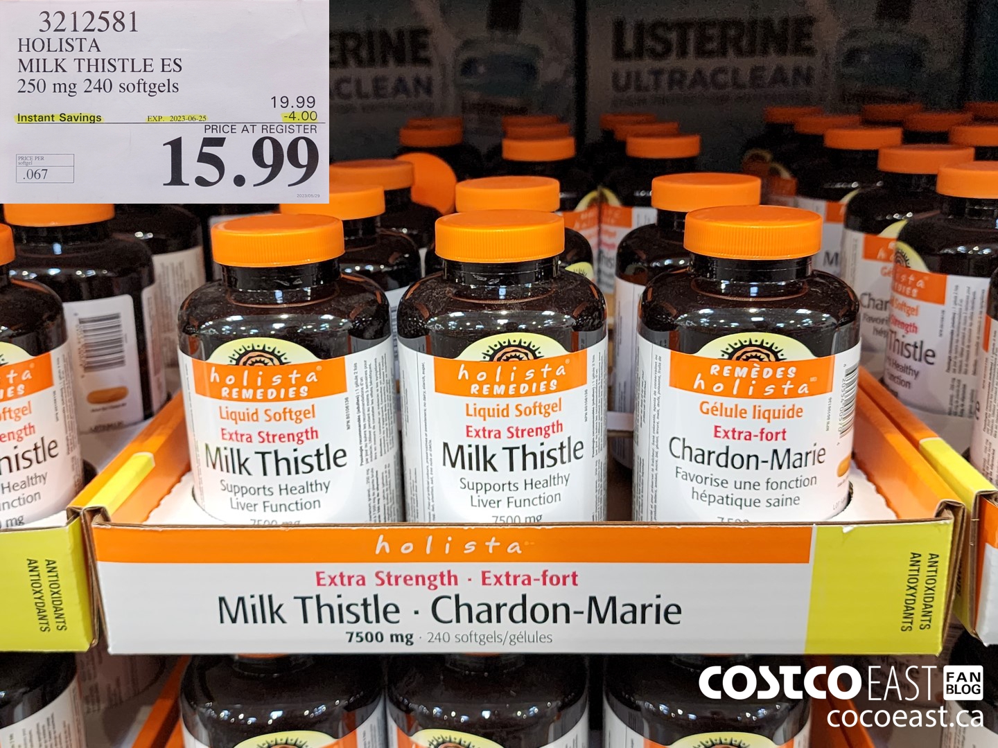 3212581 HOLISTA MILK THISTLE ES 250 mg 240 softgels ($4.00 INSTANT SAVINGS EXPIRES ON 2023-06-25) $15.99