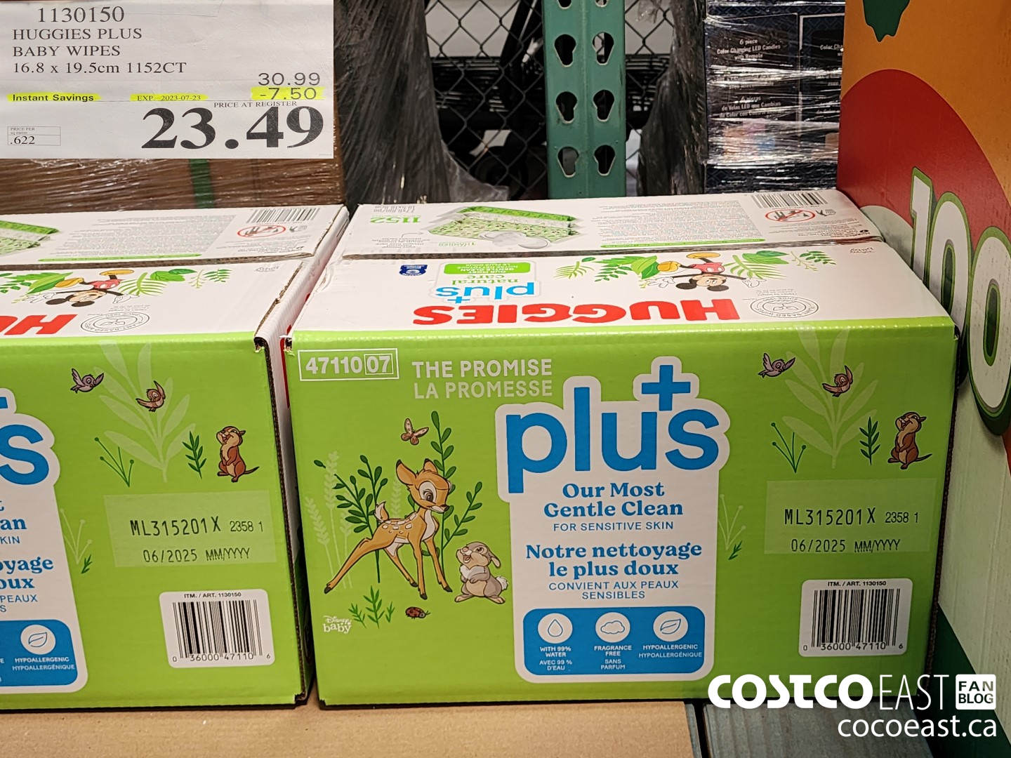 1130150 HUGGIES PLUS BABY WIPES 16.8 X 19.5 CM 1152 CT ($7.50 INSTANT SAVINGS EXPIRES ON 2023-07-23) $23.49