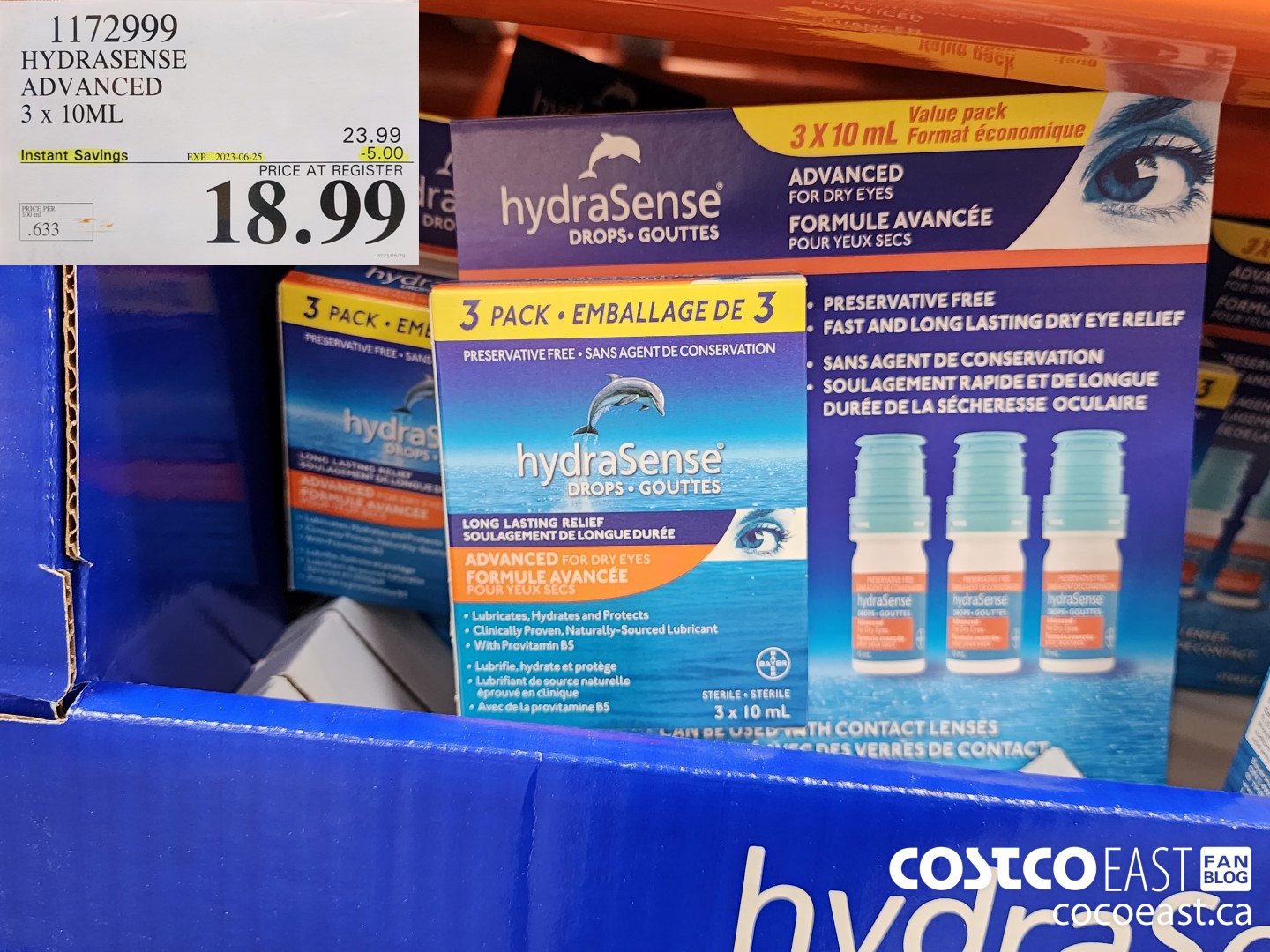 1172999 HYDRASENSE ADVANCED 3 x 10ML ($5.00 INSTANT SAVINGS EXPIRES ON 2023-06-25) $18.99