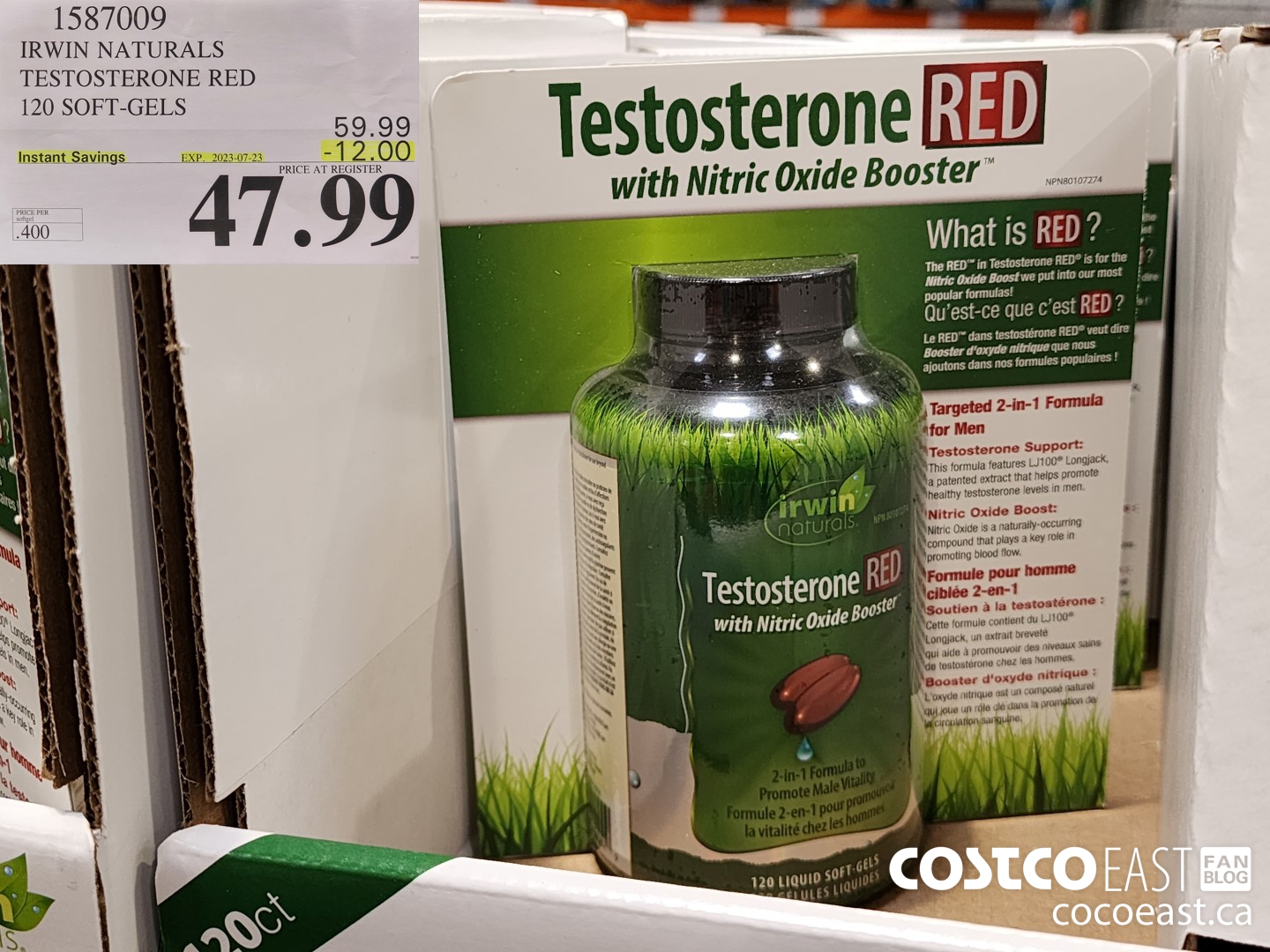 1587009 IRWIN NATURALS TESTOSTERONE RED 120 SOFT-GELS ($12.00 INSTANT SAVINGS EXPIRES ON 2023-07-23) $47.99