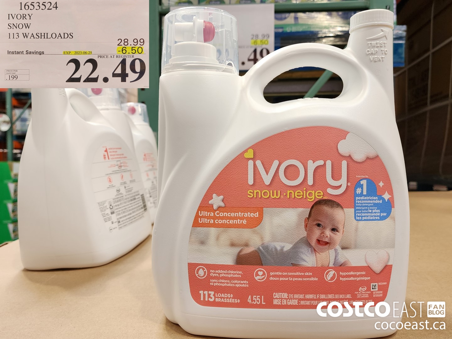 1653524 IVORY SNOW 113 wash loads ($6.50 INSTANT SAVINGS EXPIRES ON 2023-06-25) $22.49