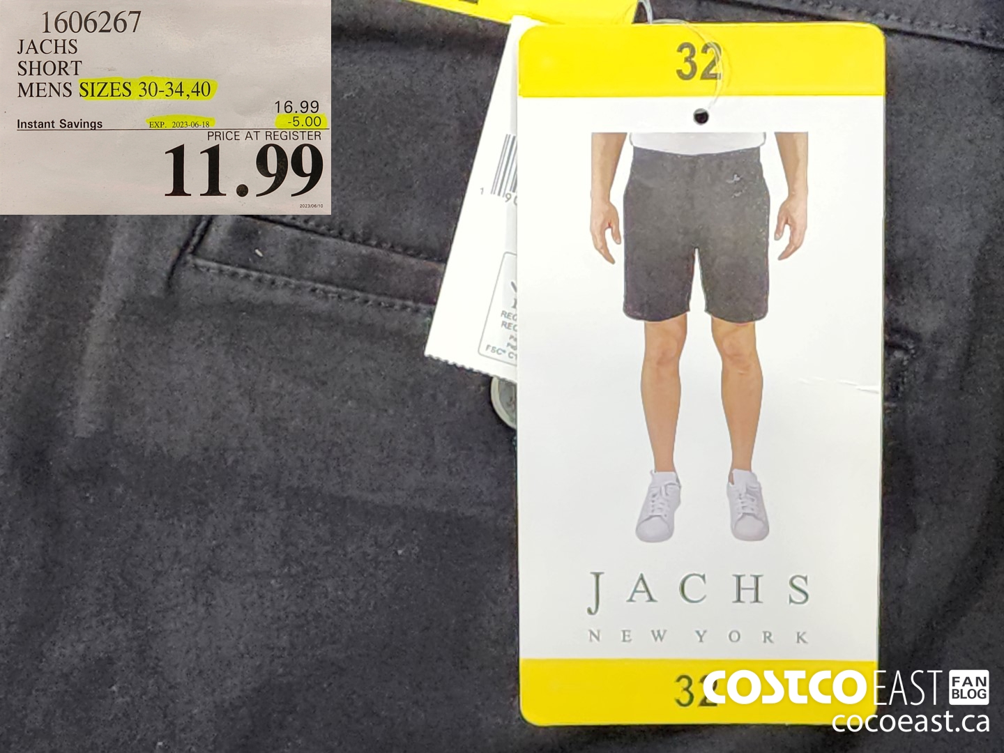 1606267 JACHS SHORT MENS SIZES 30-34, 40 ($5.00 INSTANT SAVINGS EXPIRES ON 2023-06-11) $11.99