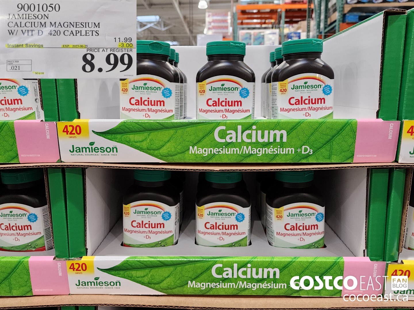 9001050 JAMIESON CALCIUM MAGNESIUM W/ VIT D 420 CAPLETS ($3.00 INSTANT SAVINGS EXPIRES ON 2023-06-25) $8.99