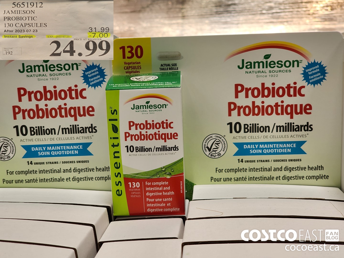 5651912 JAMIESON PROBIOTIC 130 CAPSULES ($7.00 INSTANT SAVINGS EXPIRES ON 2023-07-23) $24.99